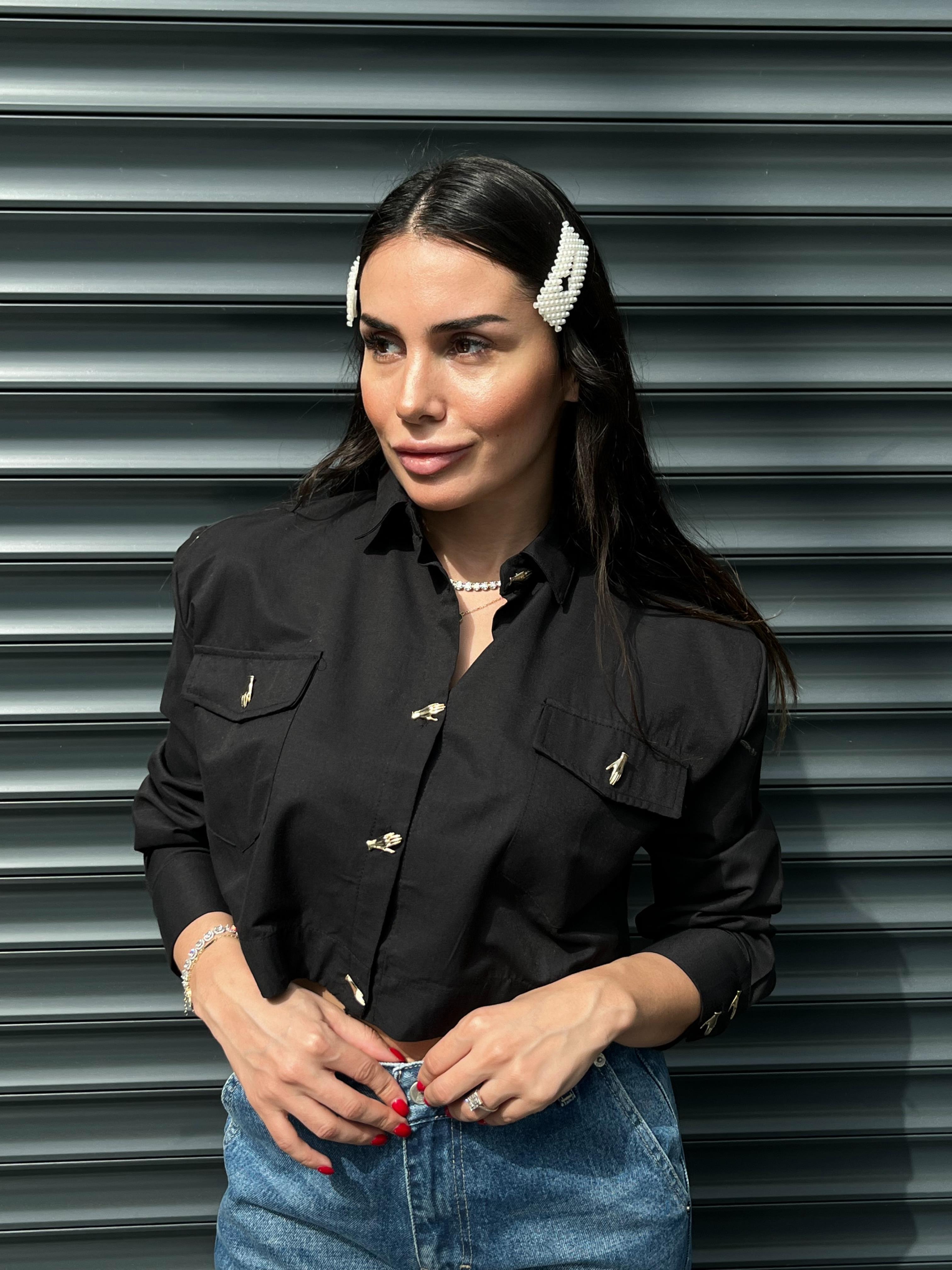 ORIJINAL MARKA SİYAH GÖMLEK