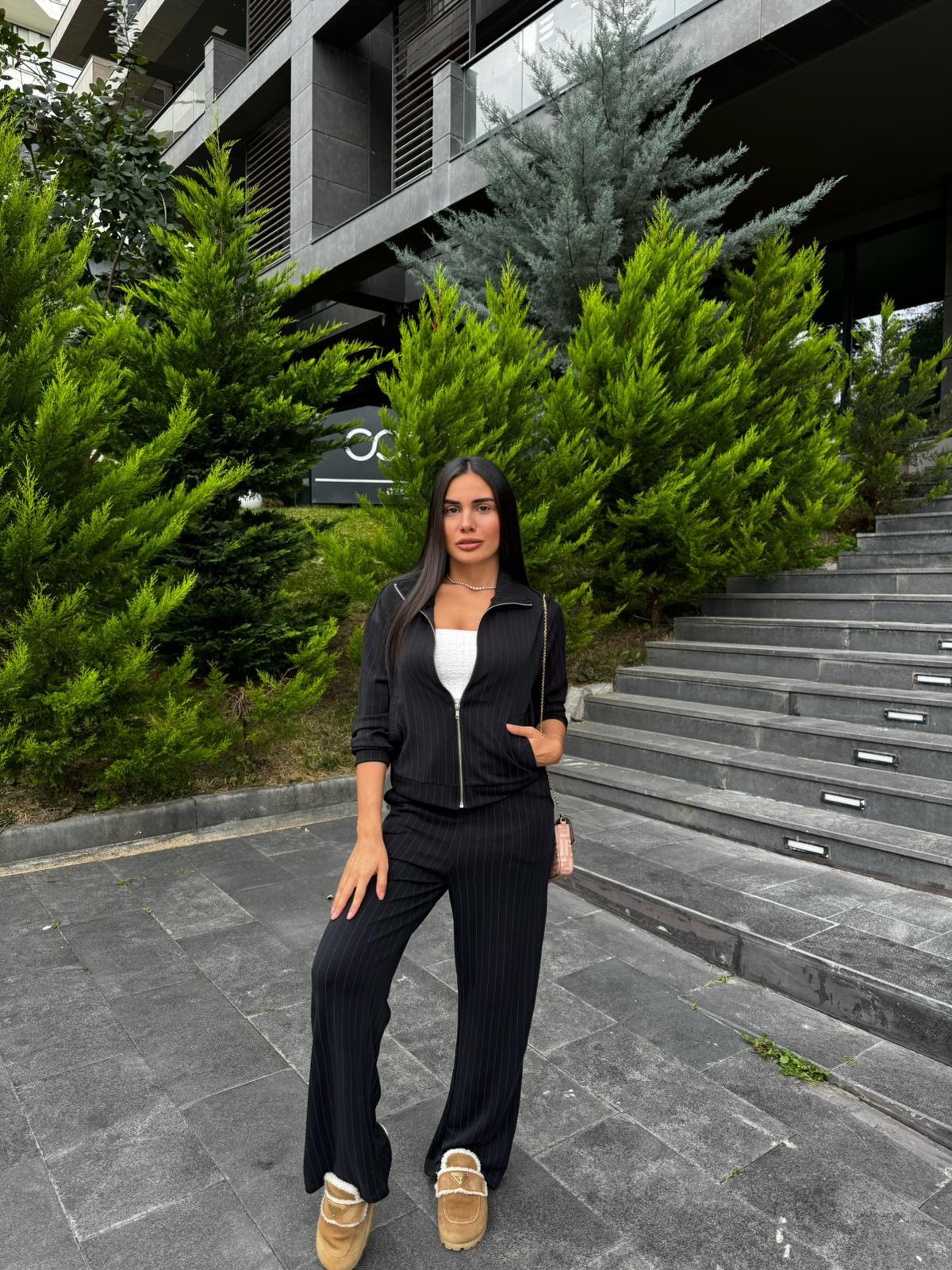 OYSHO SİYAH ŞERİTLİ TAKIM