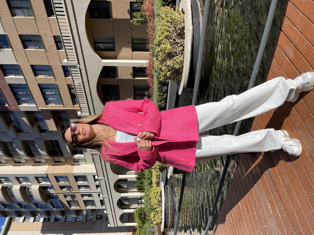 PEMBE GOLD DÜĞMELİ CEKET