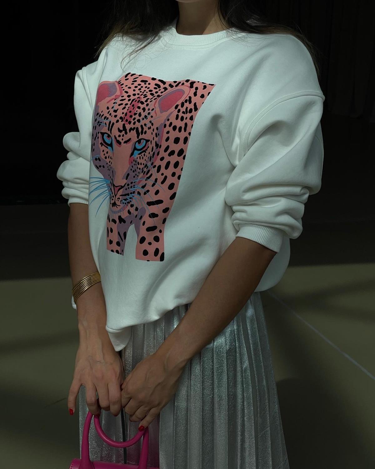 PEMBE LEOPAR SWEAT