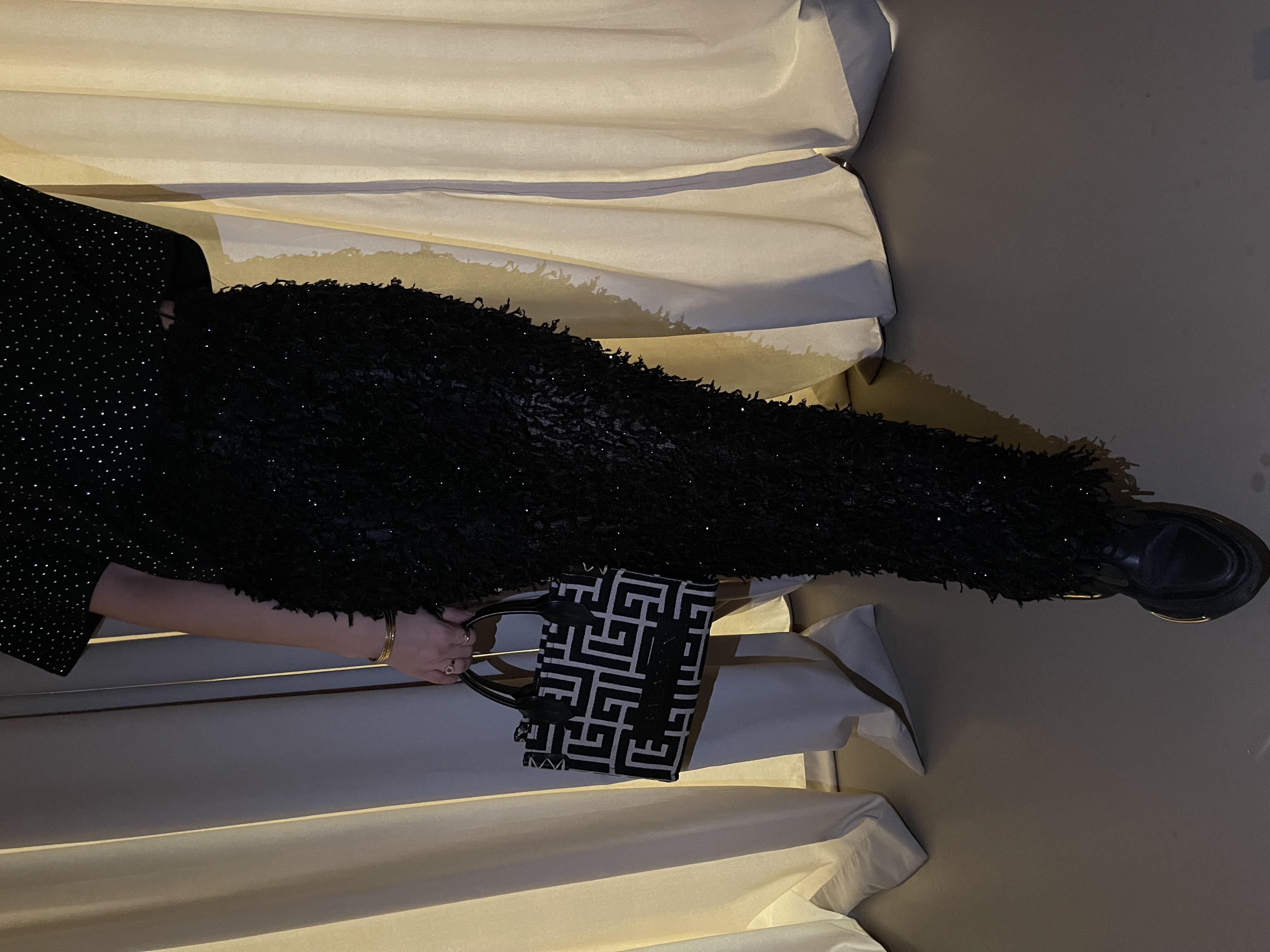 SİMLİ SİYAH TRANSPARAN ÖRME PANTOLON