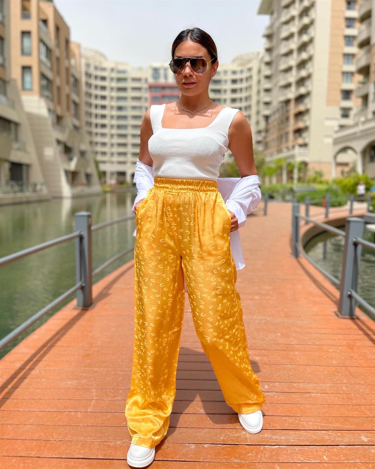 TURUNCU SATEN PANTOLON