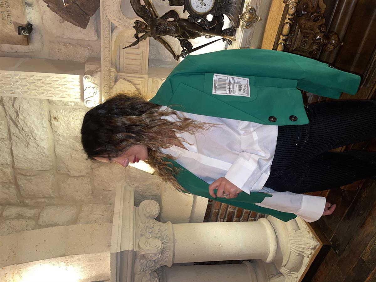 YEŞİL ARMALI CROP CEKET