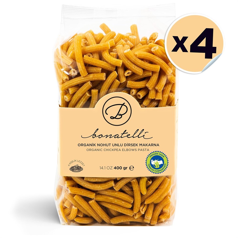 4'lü Organik Nohut Unlu Dirsek Makarna