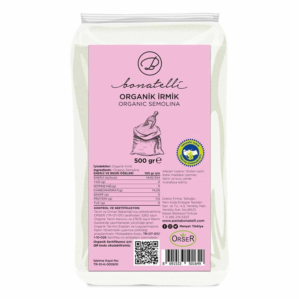 Organik İrmik 500gr