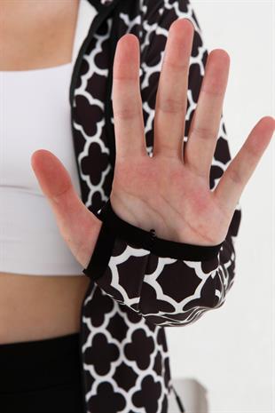 Desenli Siyah Bayan Takım