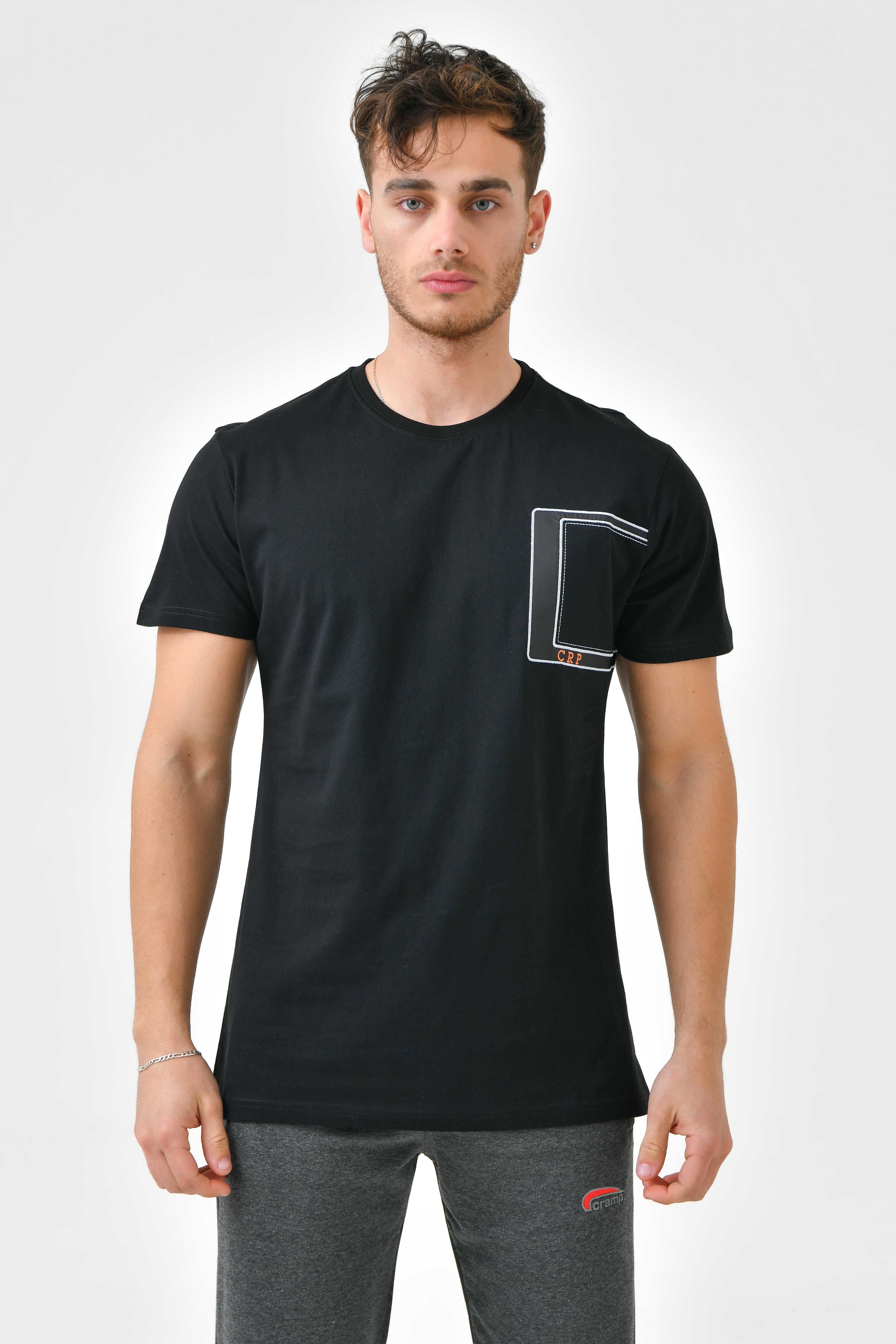 siyah nakış Detaylı O Yaka Standart Kalıp Erkek T-shirt