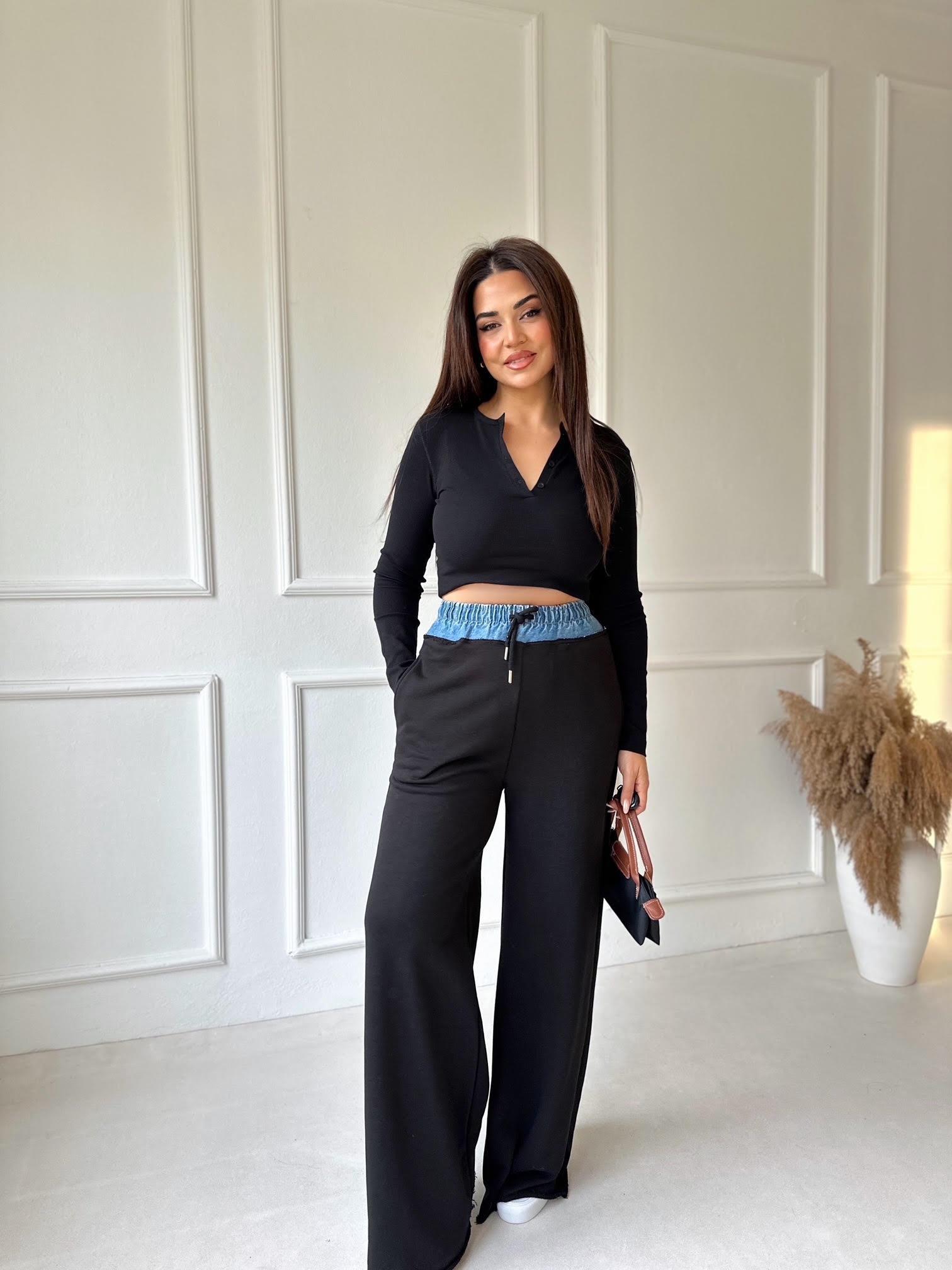 Lüks Kalite Jean Detay Bol Paça Eşofman - Nora Butik