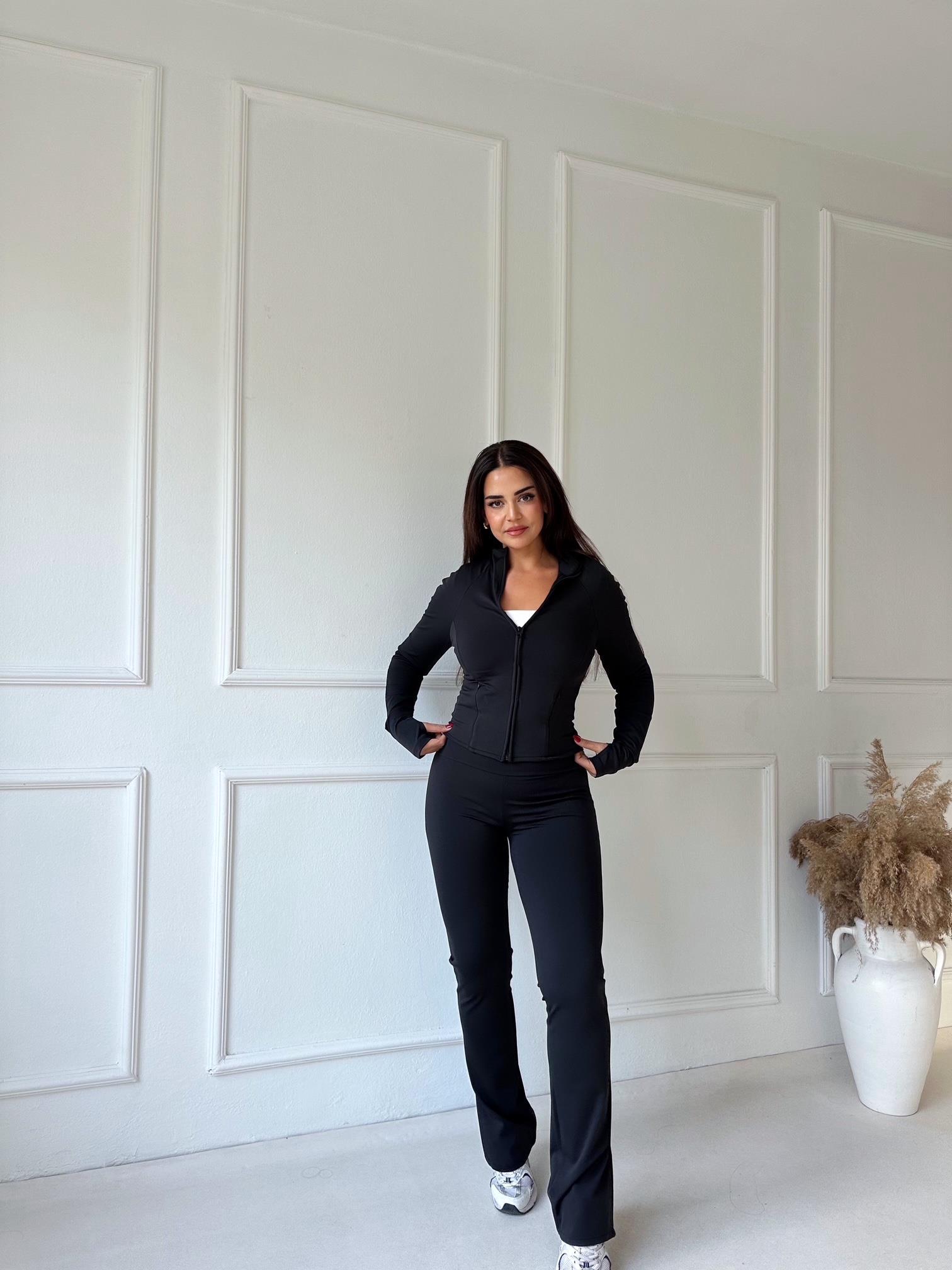 Lüks Kalite Oysho Model Siyah Ceket ve Pantolon Takım