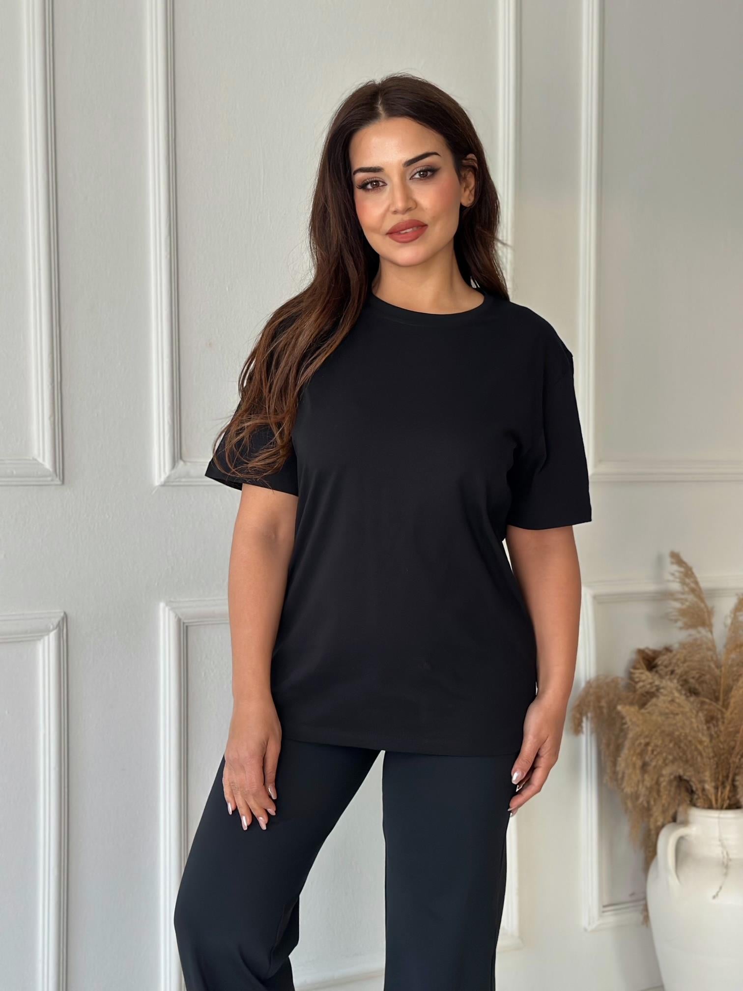 Nora Essential Oversize Tişört - Siyah