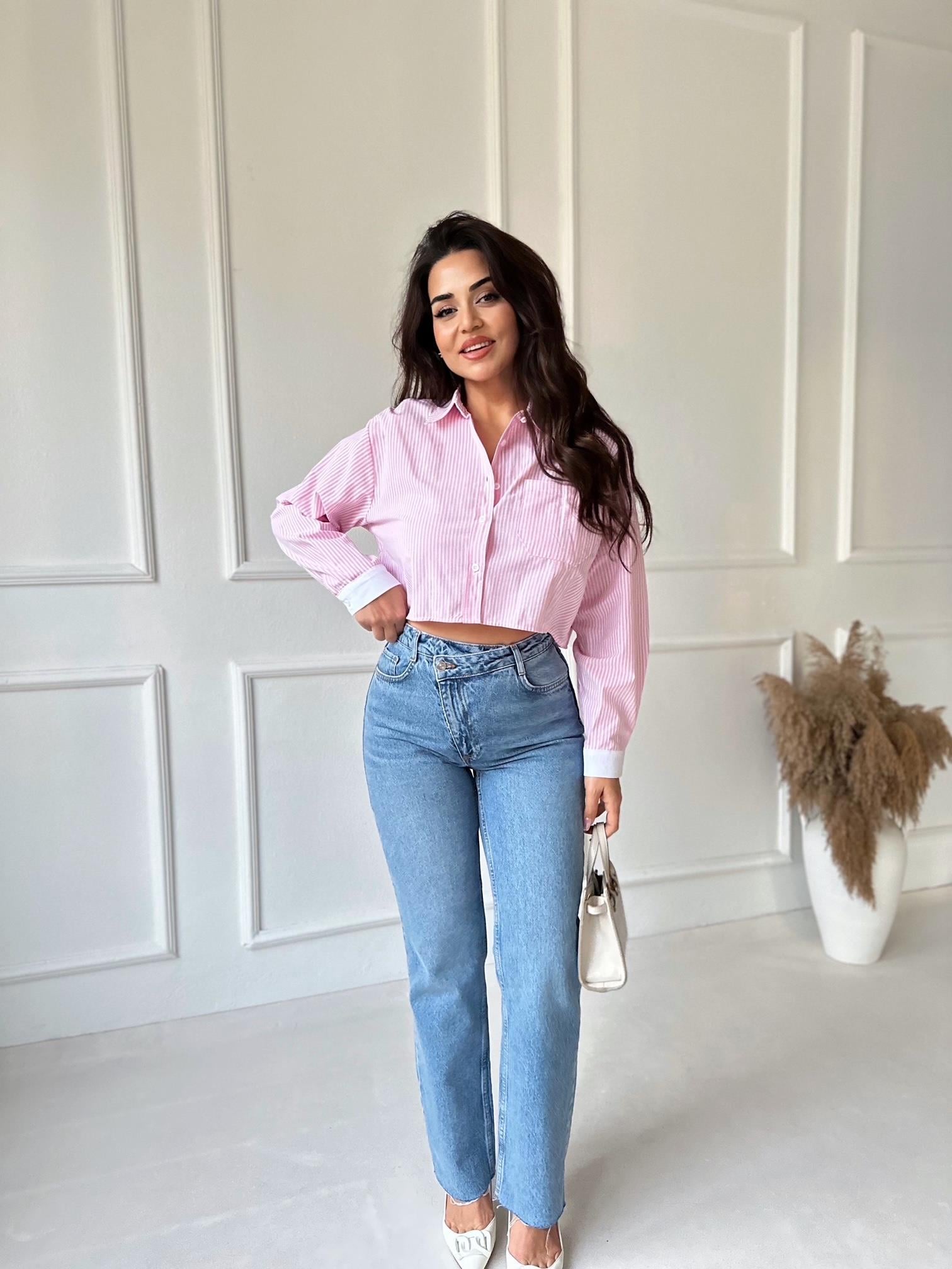 Orijinal Marka Çapraz Kemerli Yüksek Bel Straight Jean