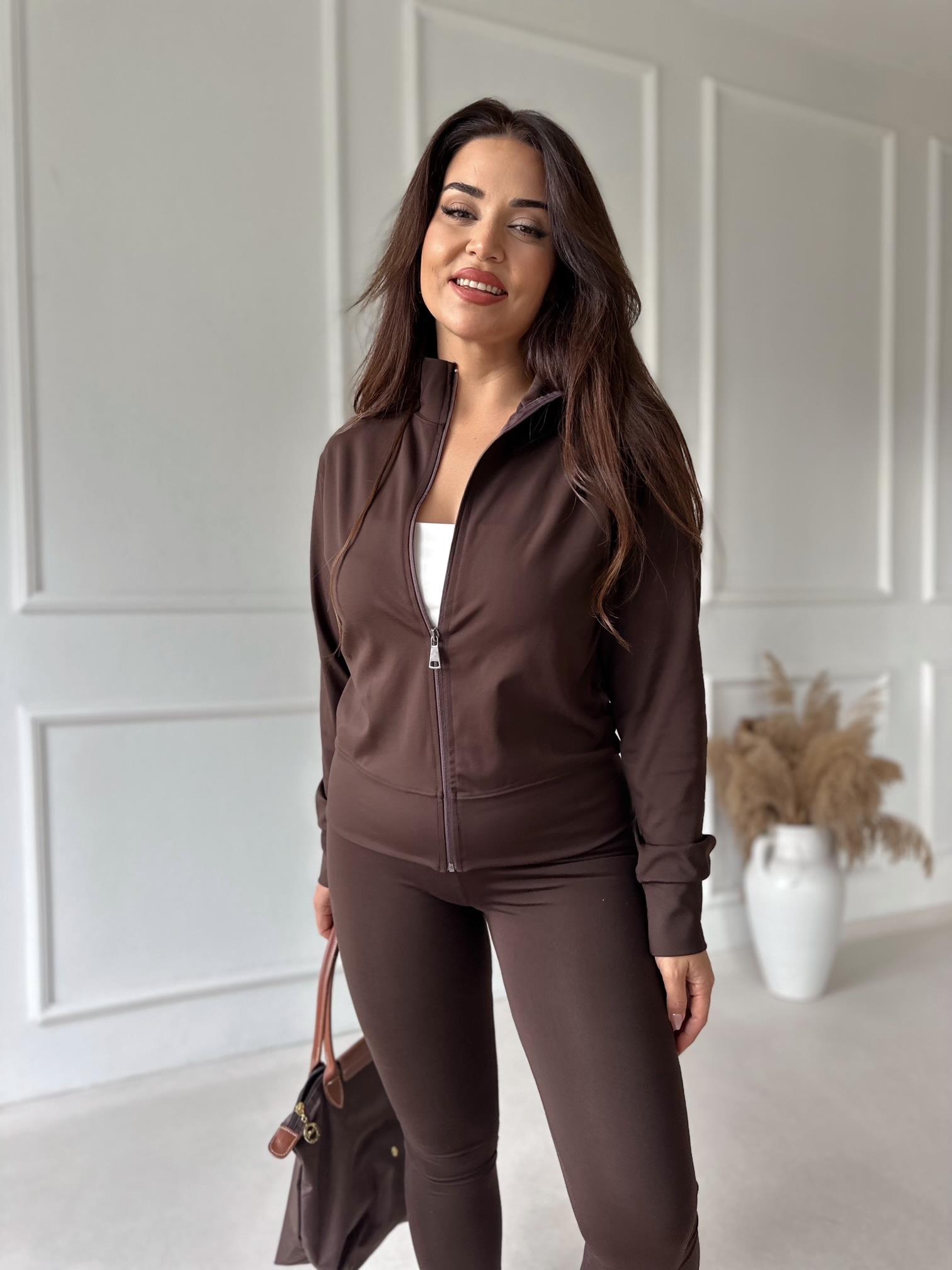 Active Kadın Ceket Tayt Spor Takım – Kahve · 9