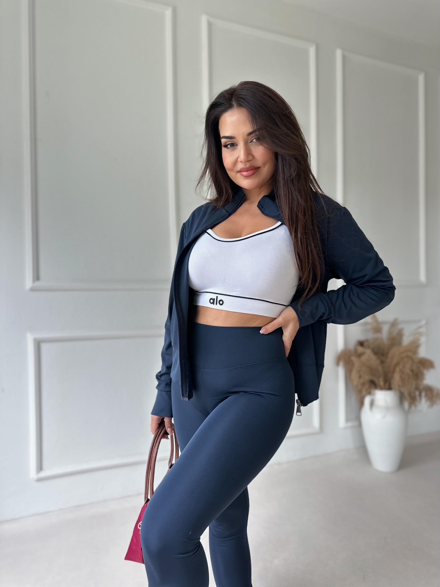 Active Kadın Ceket Tayt Spor Takım – Lacivert · 7