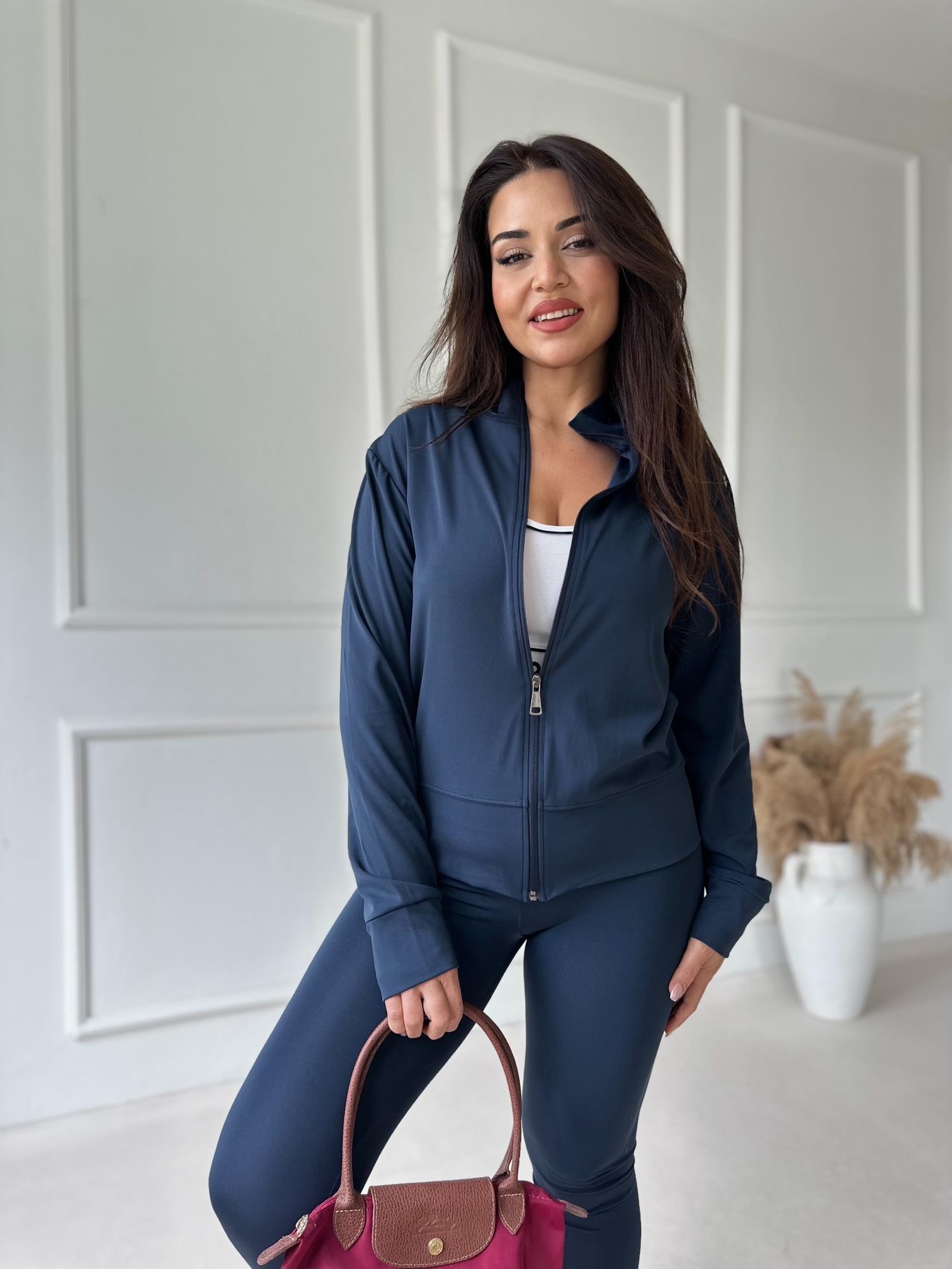 Active Kadın Ceket Tayt Spor Takım – Lacivert · 3
