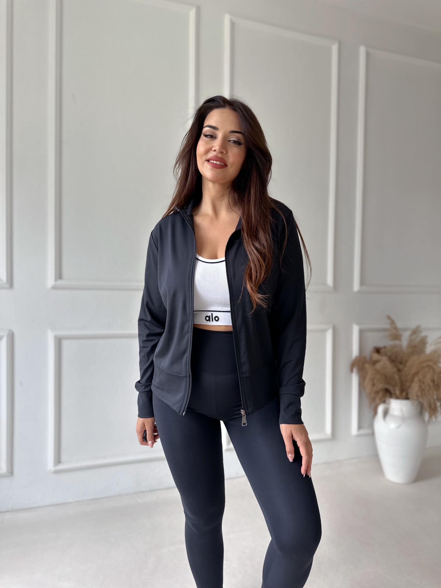 Active Kadın Ceket Tayt Spor Takım – Siyah · 4