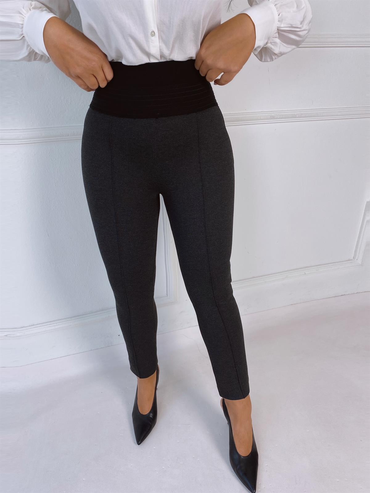 Antrasit Beli Geniş Lastikli Toparlayıcı Tayt