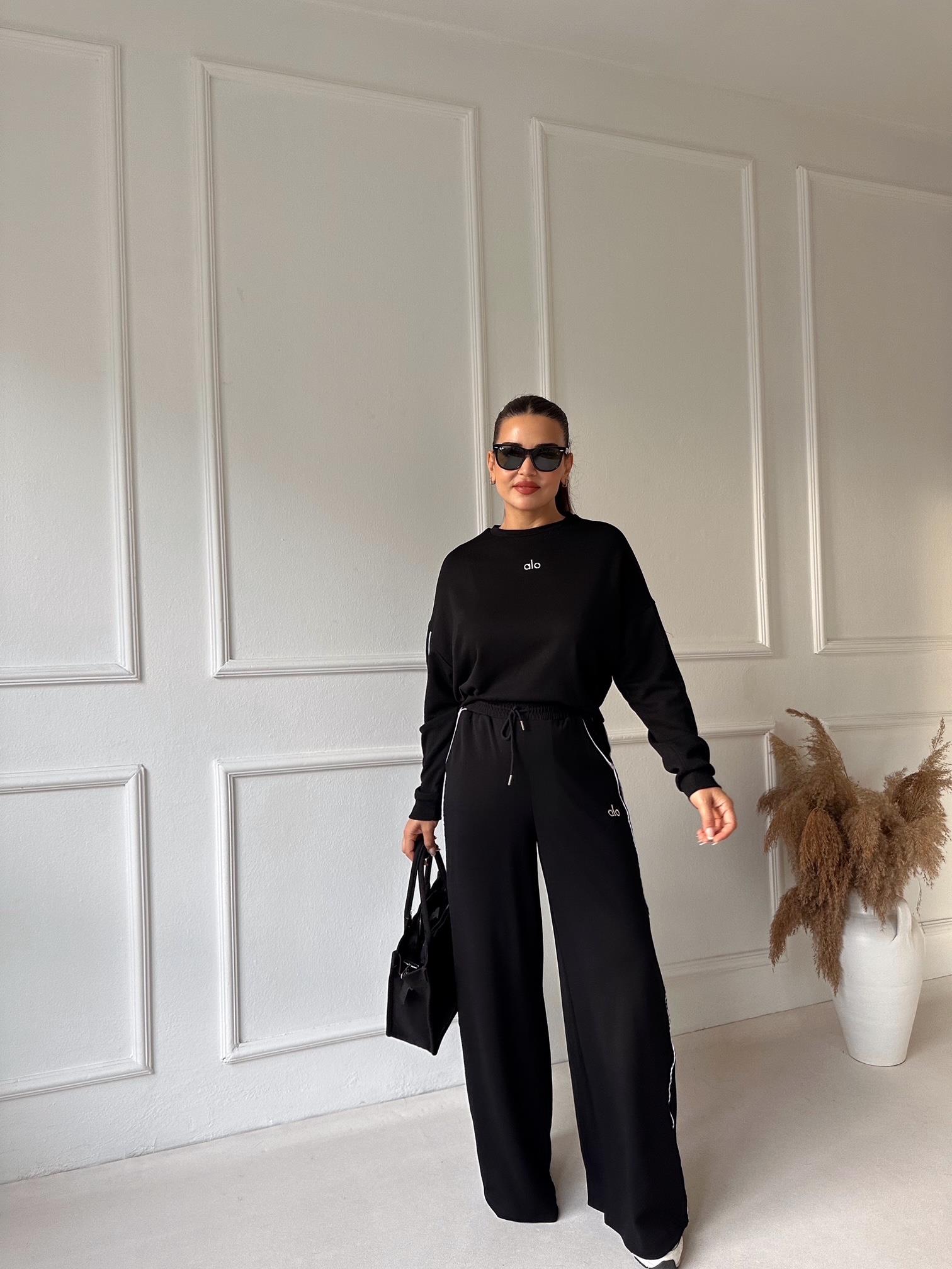 Biyeli Orijinal Marka Lüks Kalite Rahat Kesim Eşofman Takım - Siyah 