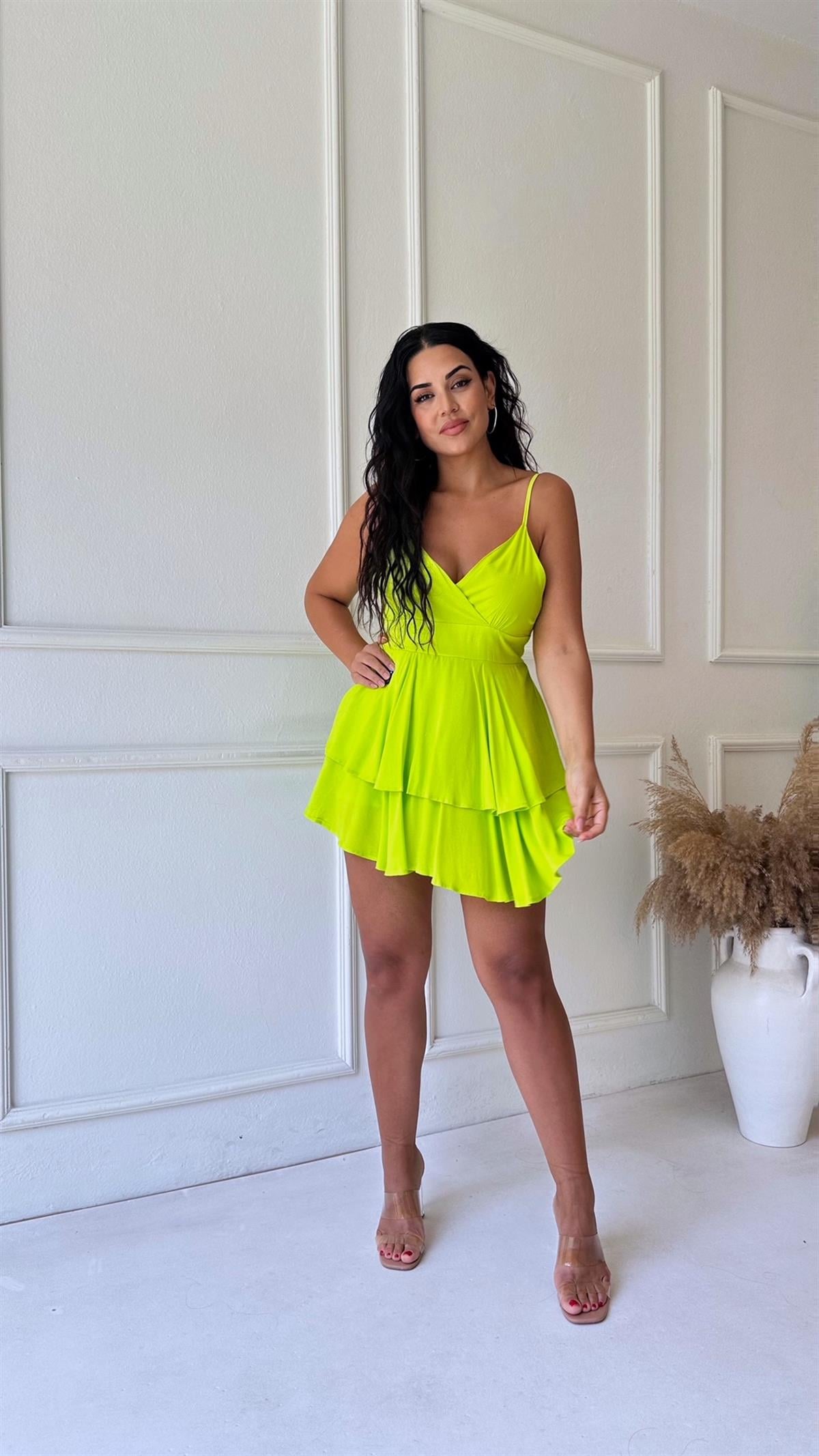 Daphne Elbise Neon Sarı