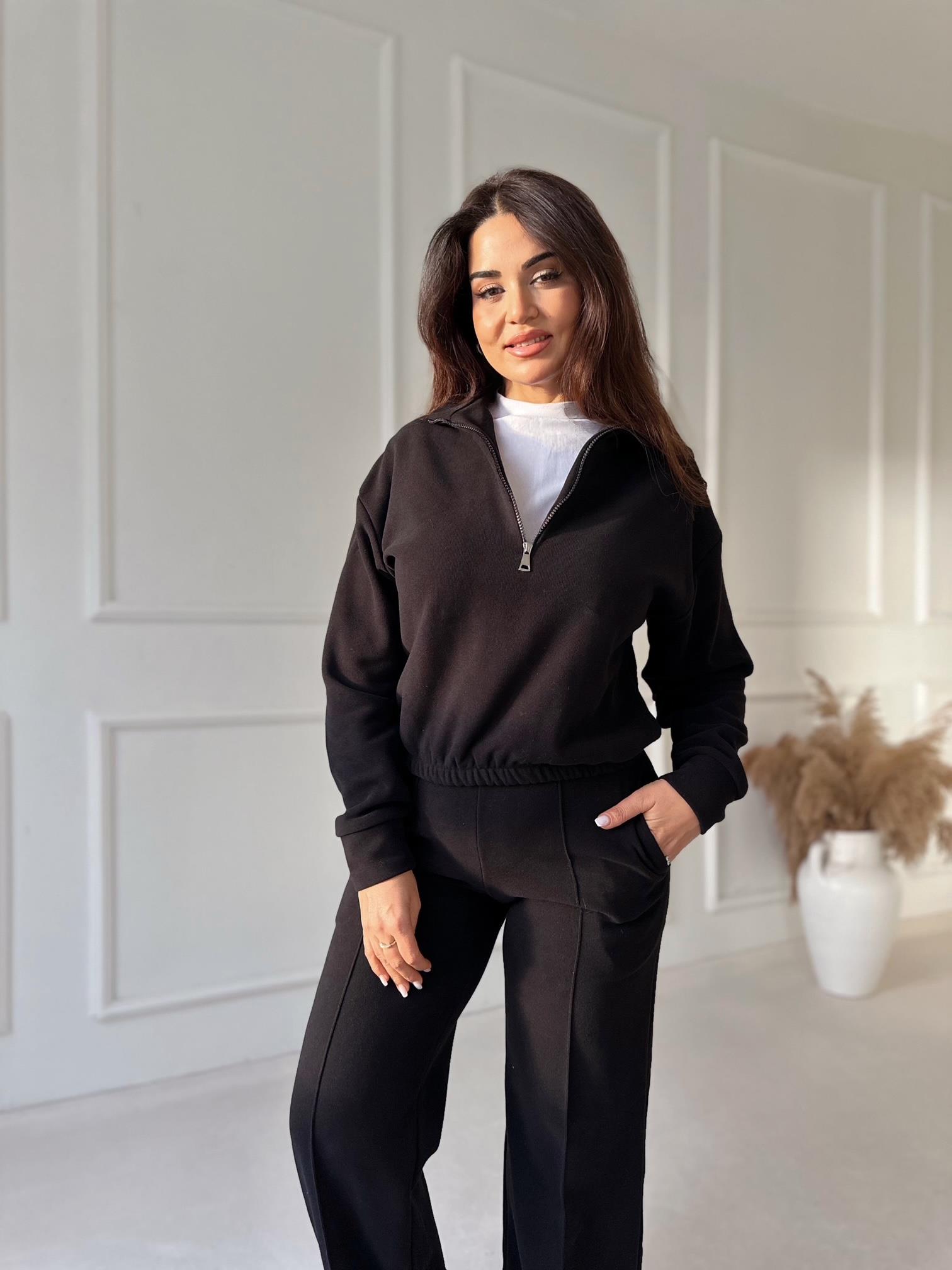 Lina Fermuar Detaylı Pamuklu Takım- Siyah · 5