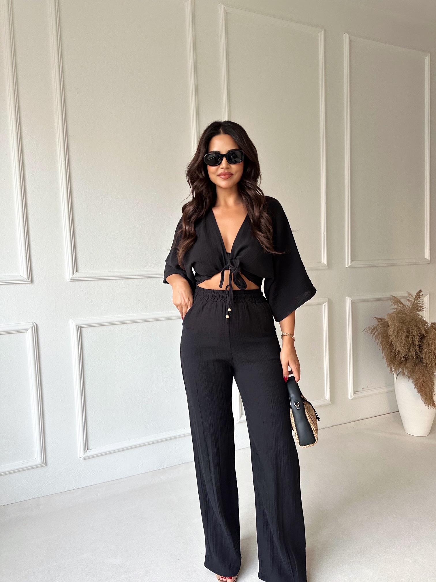 Lüks Kalite Pamuklu Pantolon Siyah