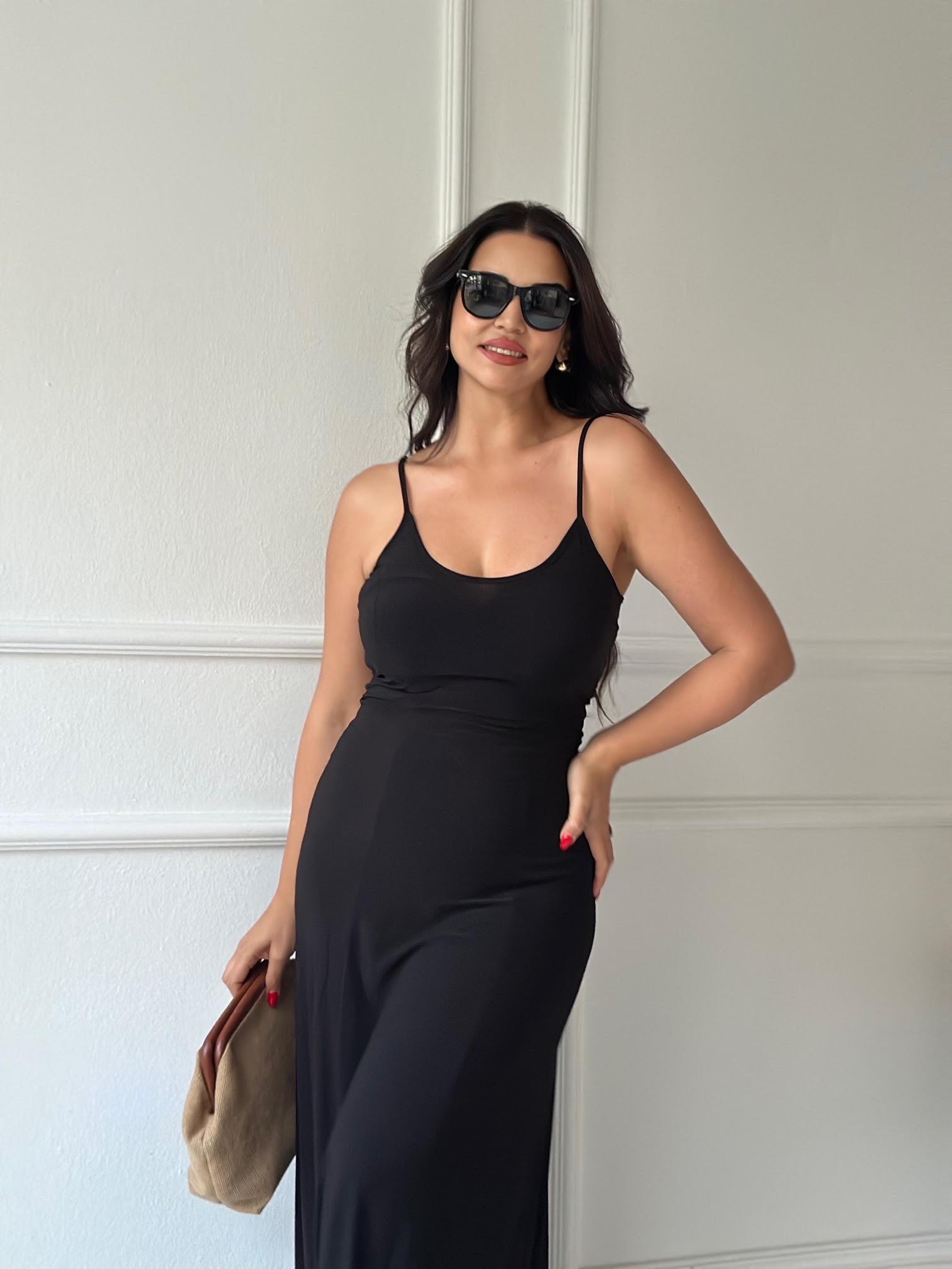 Lüks Kalite Siyah İp Askılı Basic Elbise | Nora Butik · 8