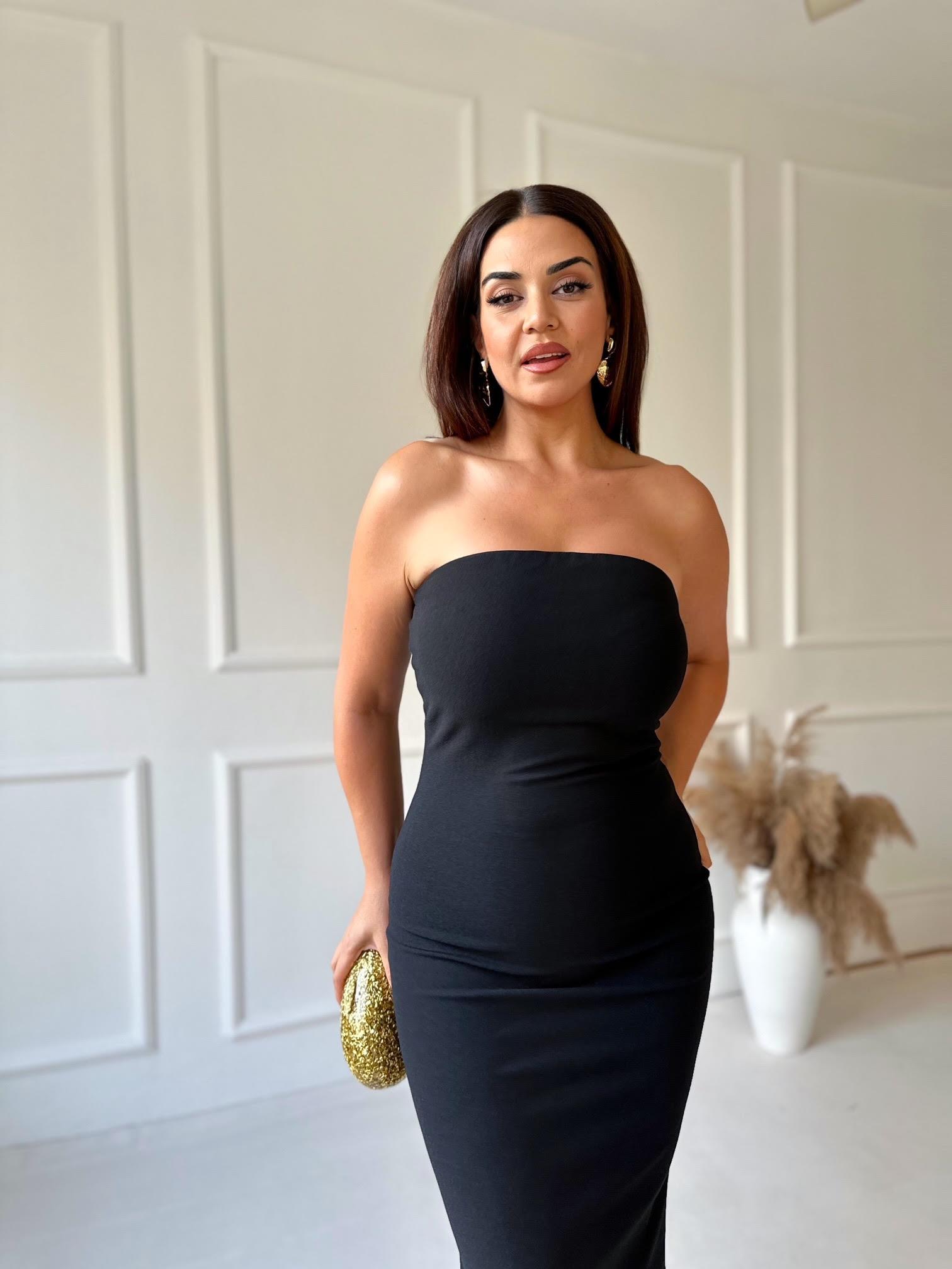 Lüks Kalite Straplez Midi Kalem Elbise | Nora Butik · 5