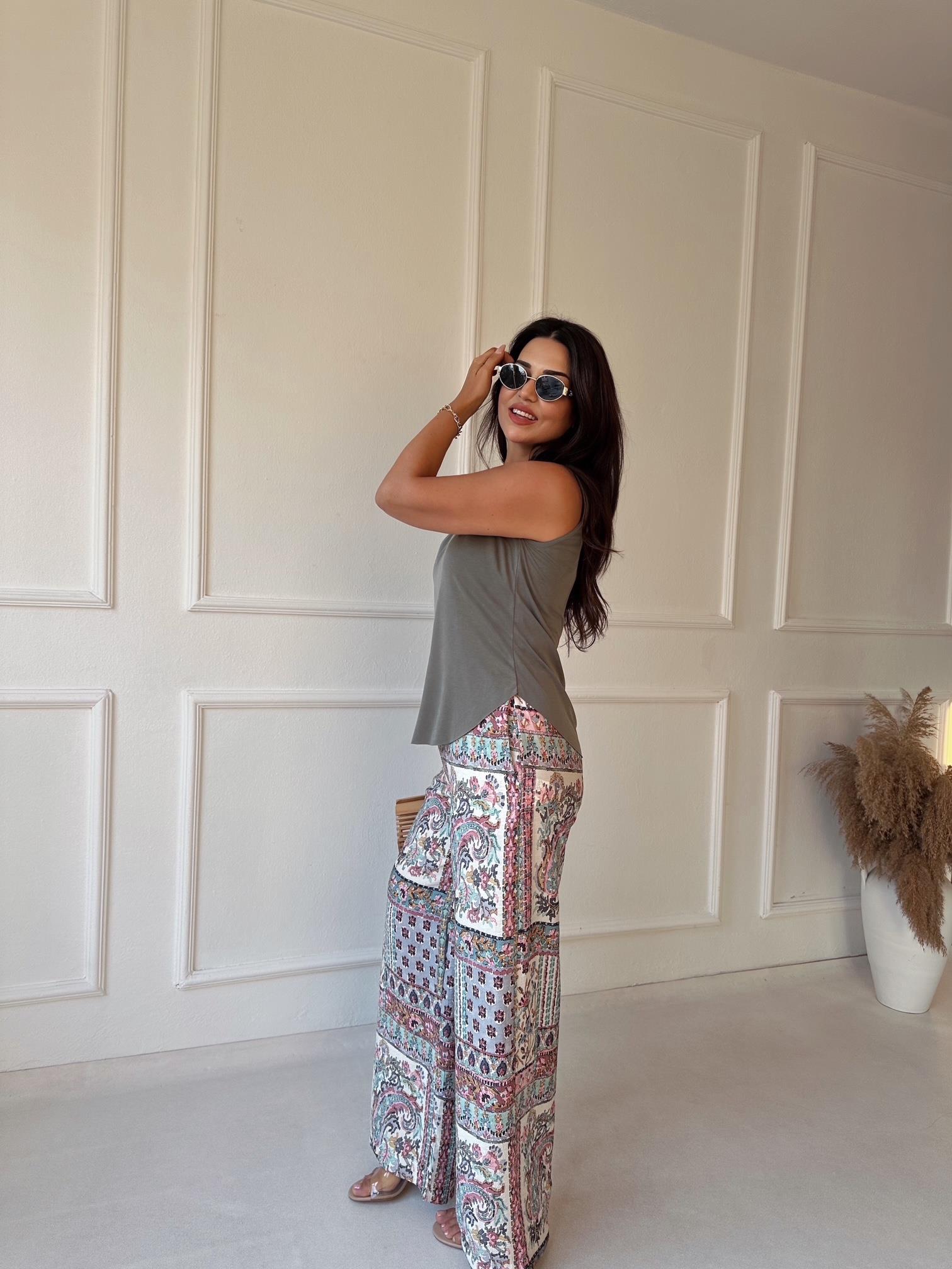 Lüks kalite v yakalı modal atlet haki - Nora Butik · 5