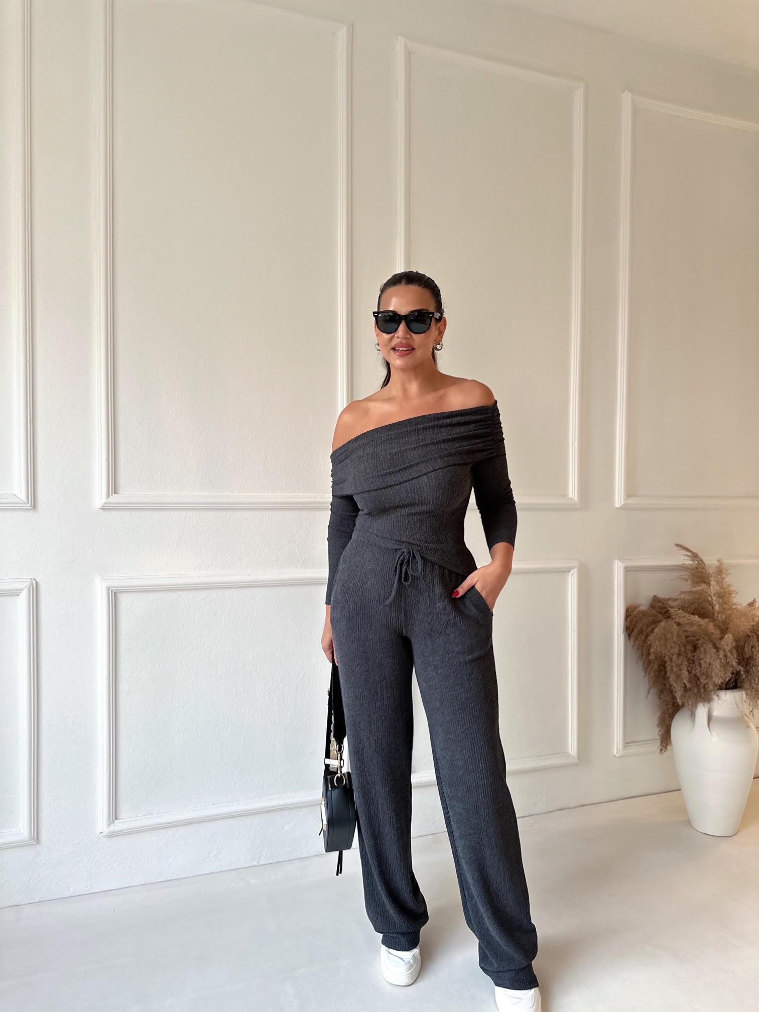 Marka Model Antrasit Bluz Pantolon Takım