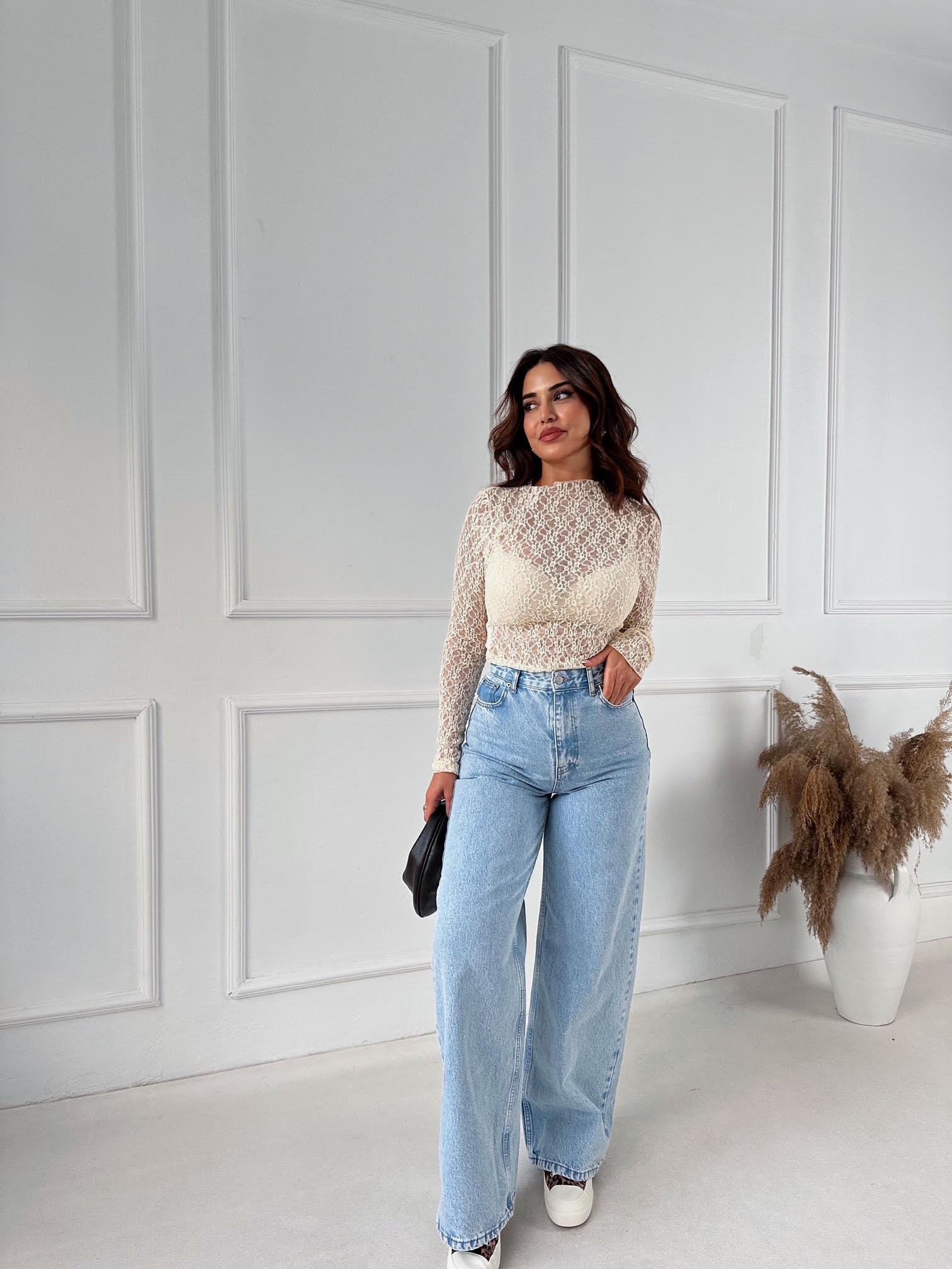 Marka Model Tam Yüksek Bel Baggy Jean | Nora Butik