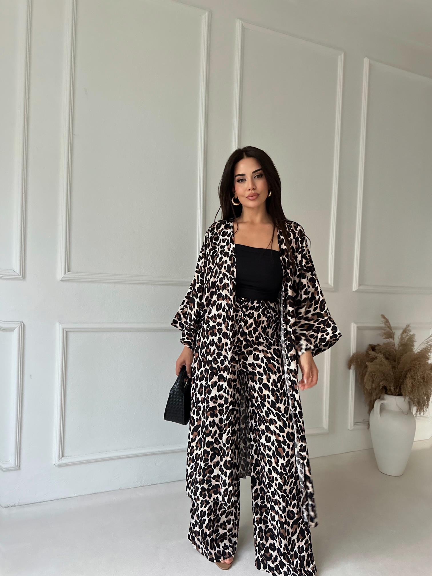 Nomad Kimono Pantolon Takım - Leopar