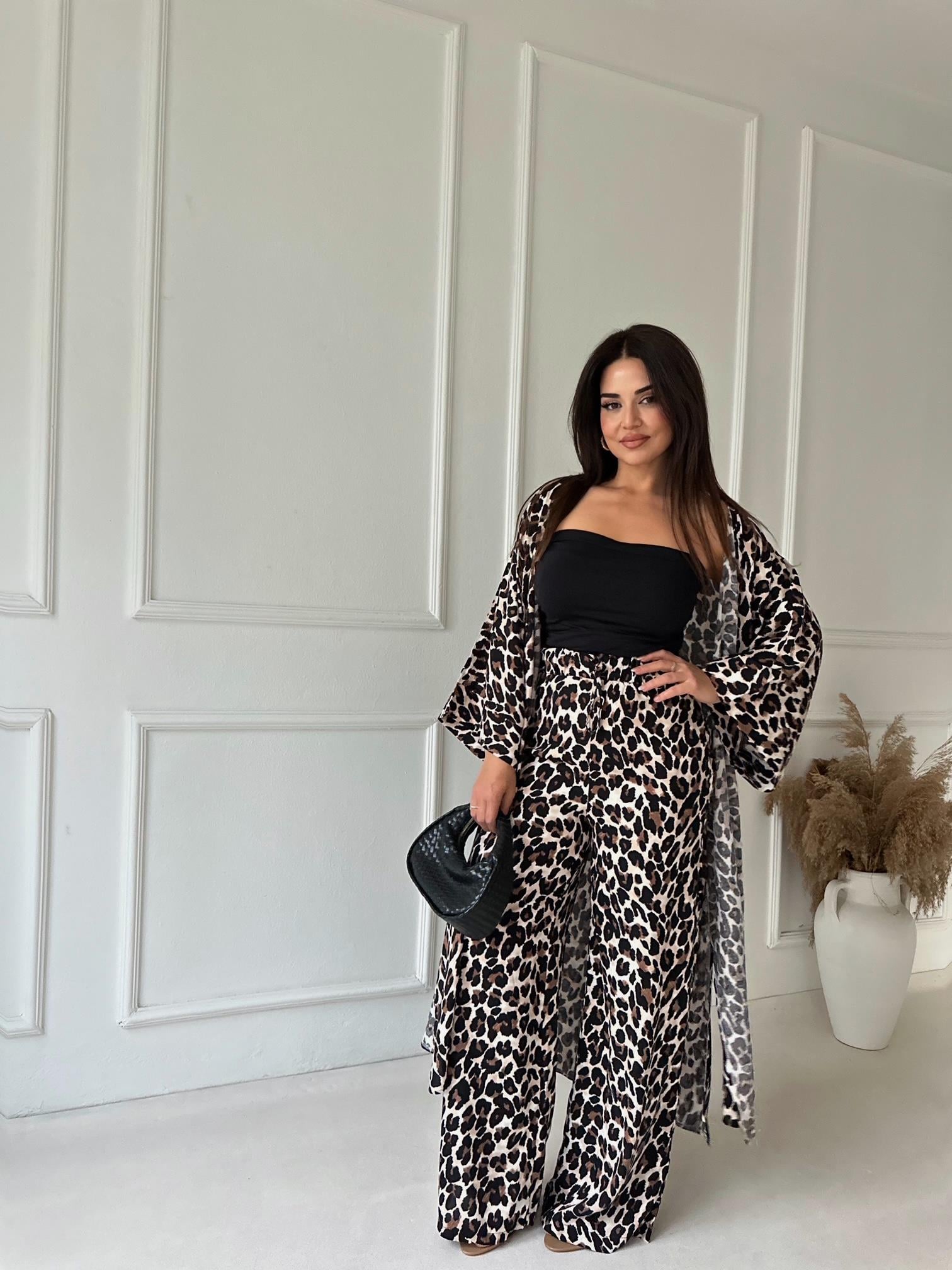 Nomad Kimono Pantolon Takım - Leopar