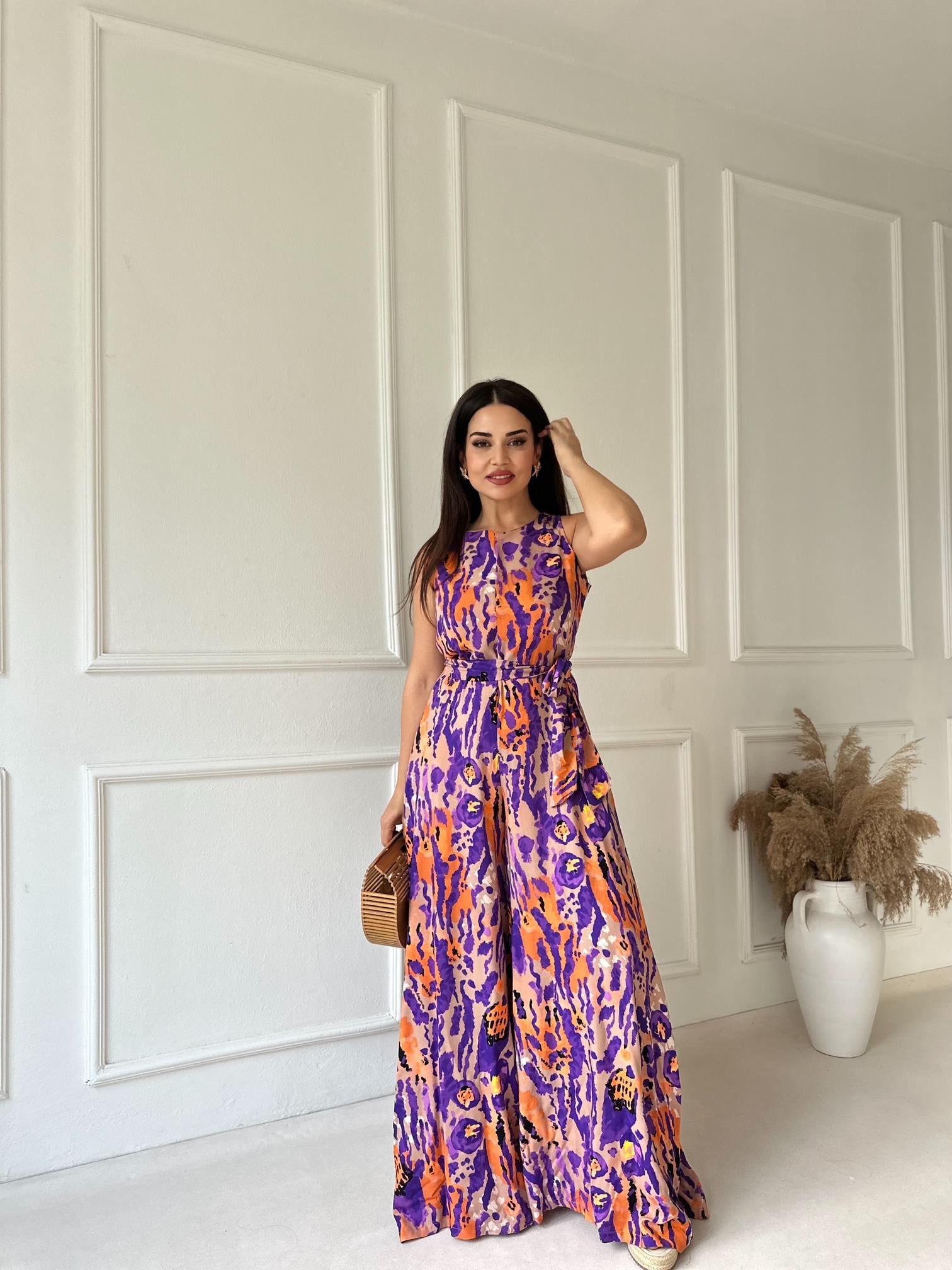 Nora Sahara Glow Tulum - Mor Etnik Desen