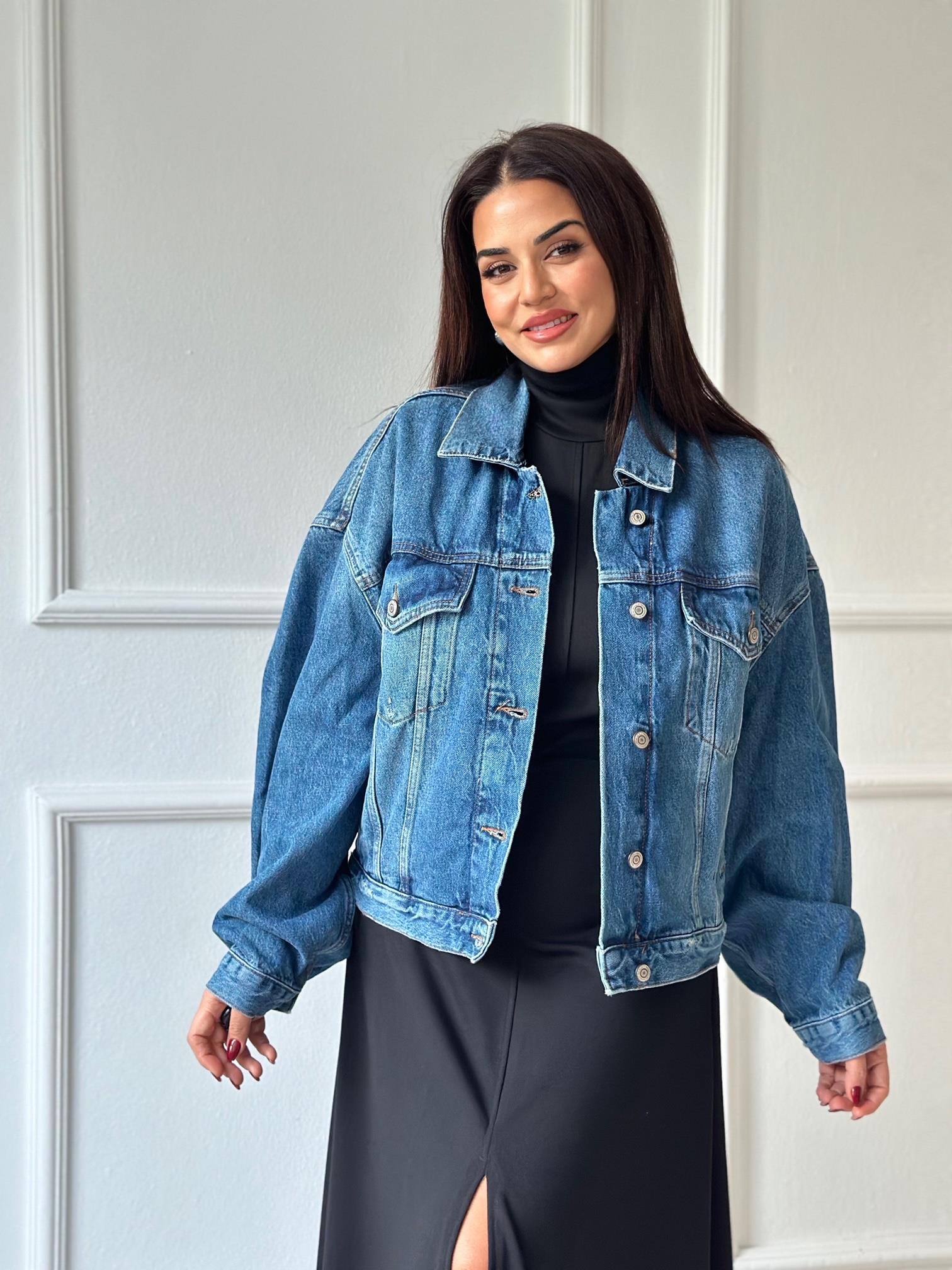 Orijinal Marka Balon Kesim Jean Ceket