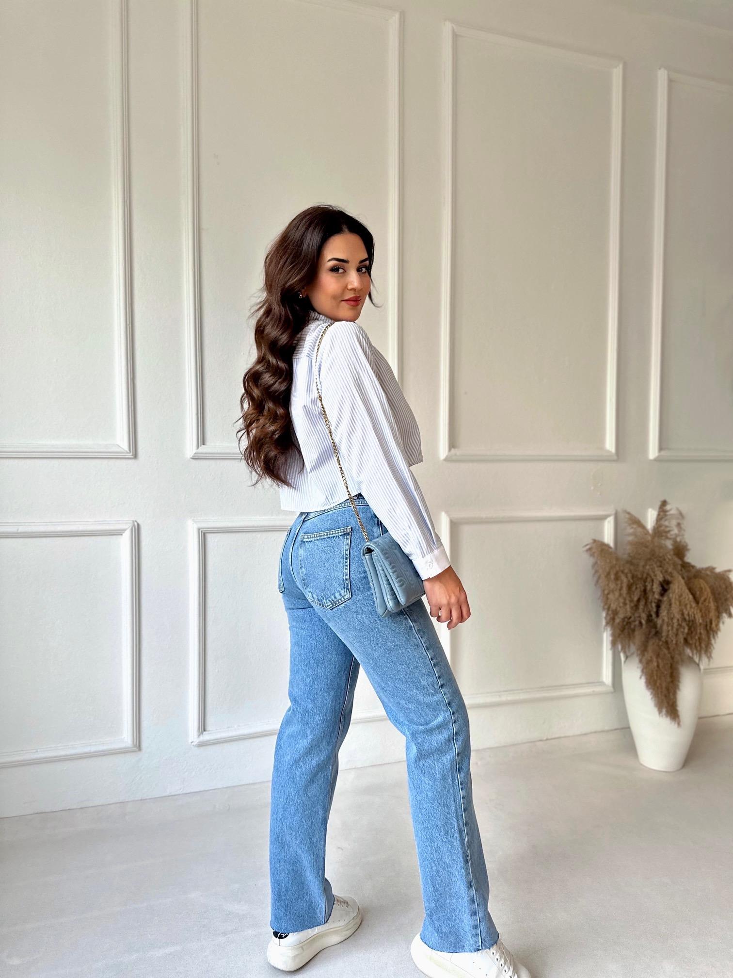 Orijinal marka çapraz kemerli yüksek bel straight jean - Nora Butik · 6