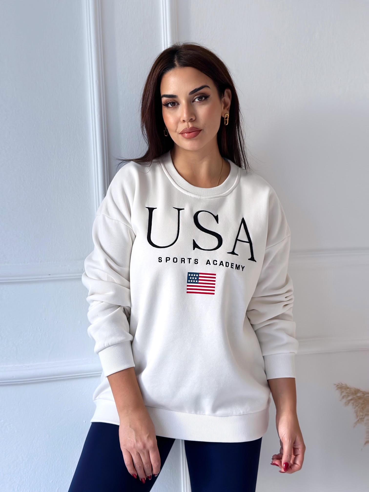 Orjinal Marka USA Nakışlı Sweat