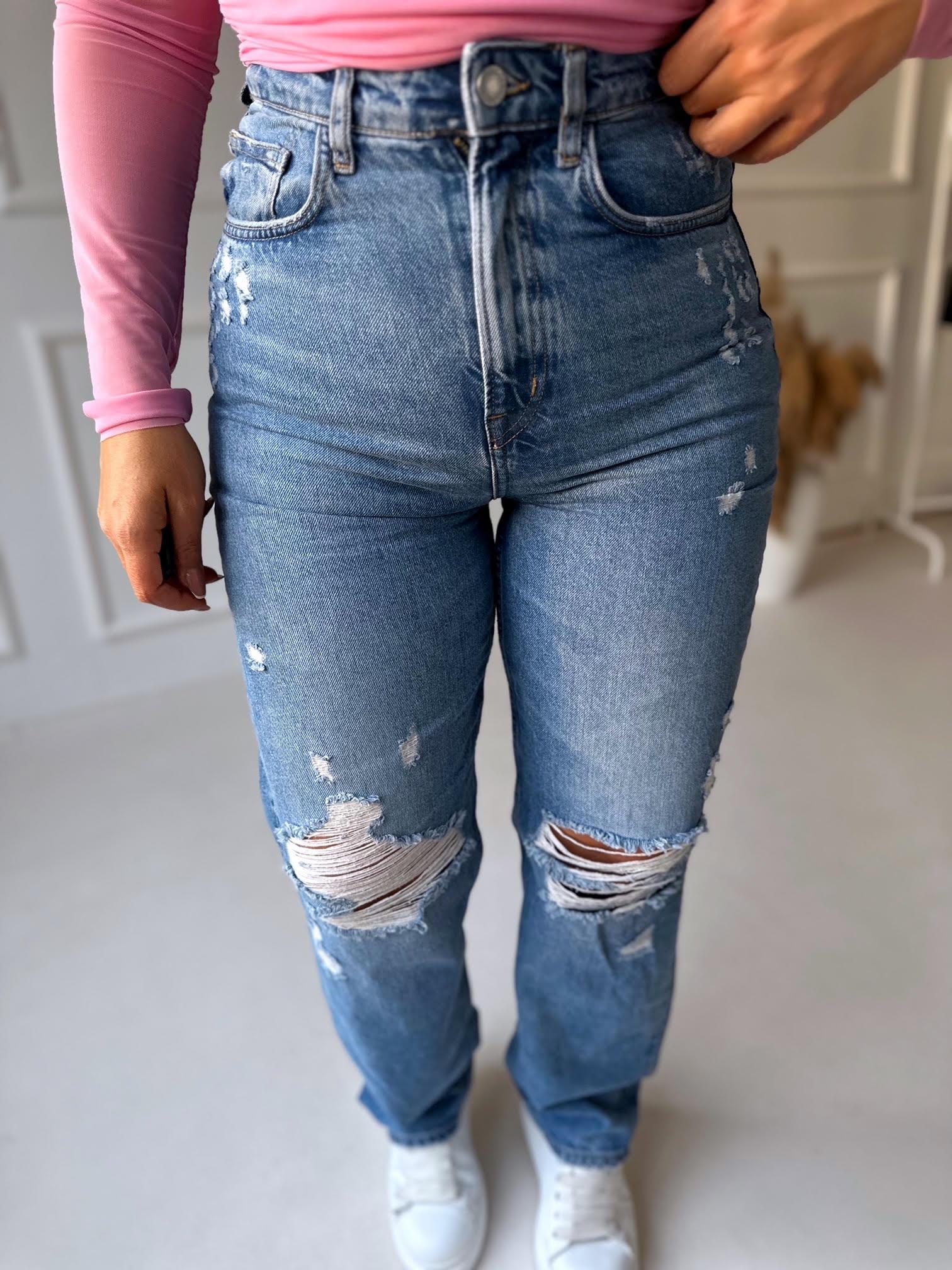 Orjinal Marka Yırtık Detaylı Straight Jean | Nora Butik · 3