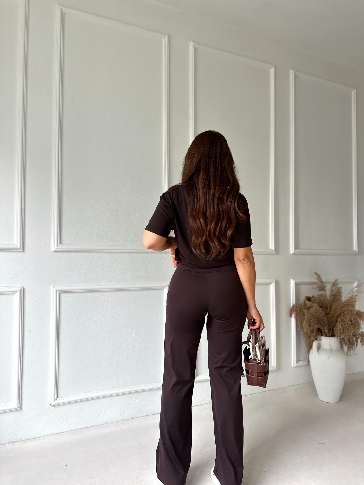 Oysho Model Fit Yüksek Bel Flare Tayt – Kahve · 6