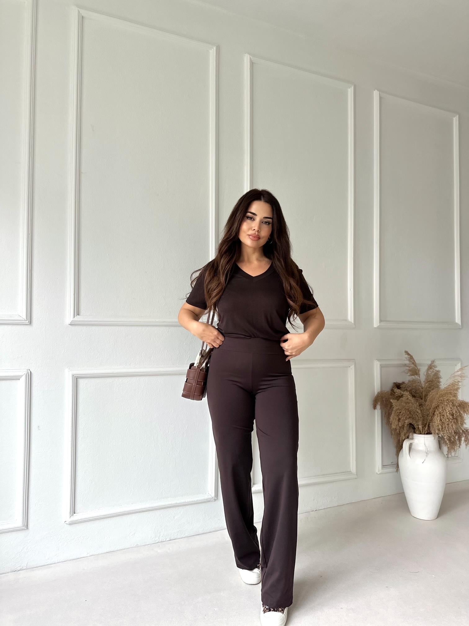 Oysho Model Fit Yüksek Bel Flare Tayt – Kahve