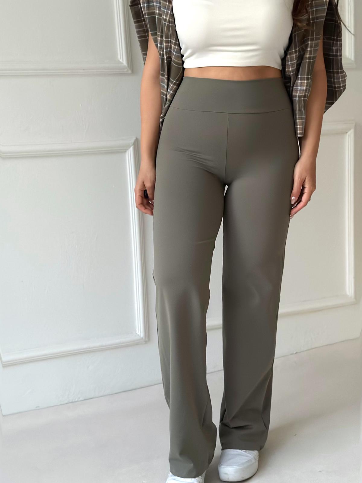 Oysho Model Fit Yüksek Bel Flare Tayt – Haki · 10