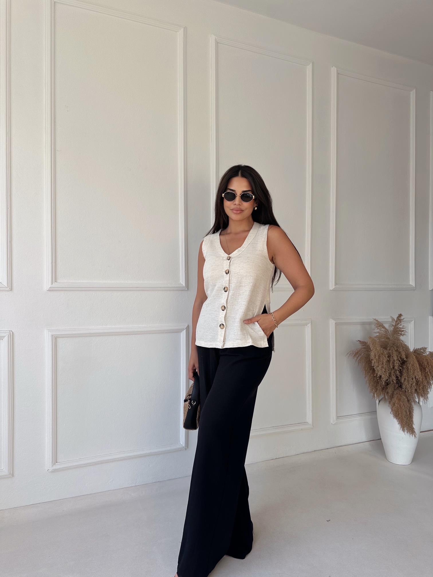 Premium Kalite Çift Pileli Keten Pantolon