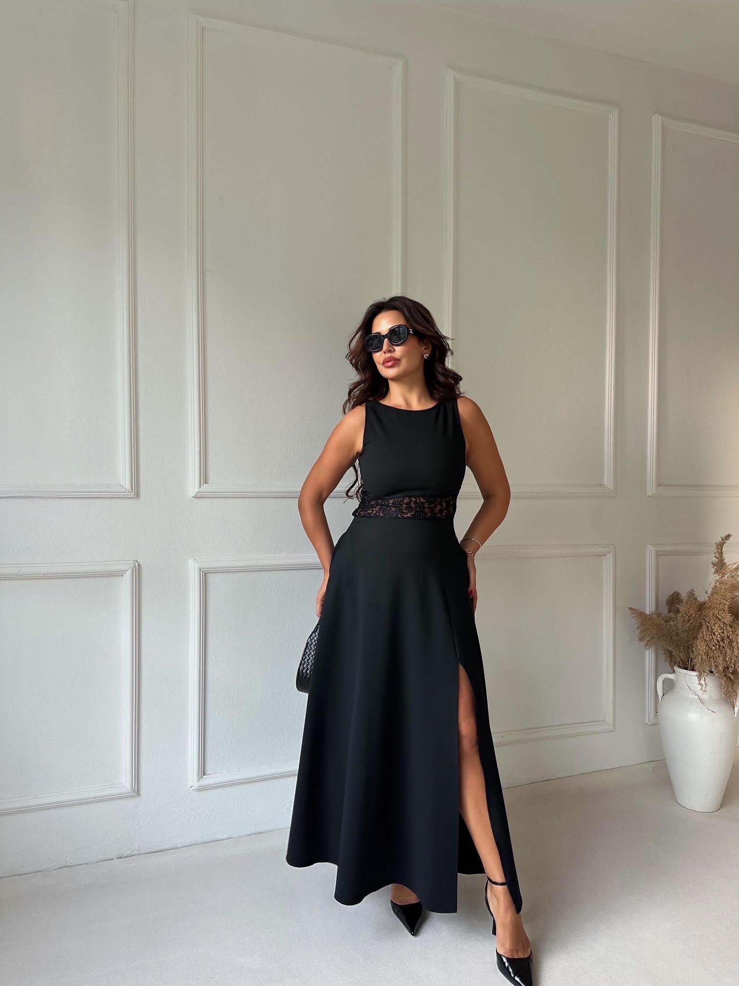 Premium Kalite Dantel Detaylı Kloş Etek Elbise 