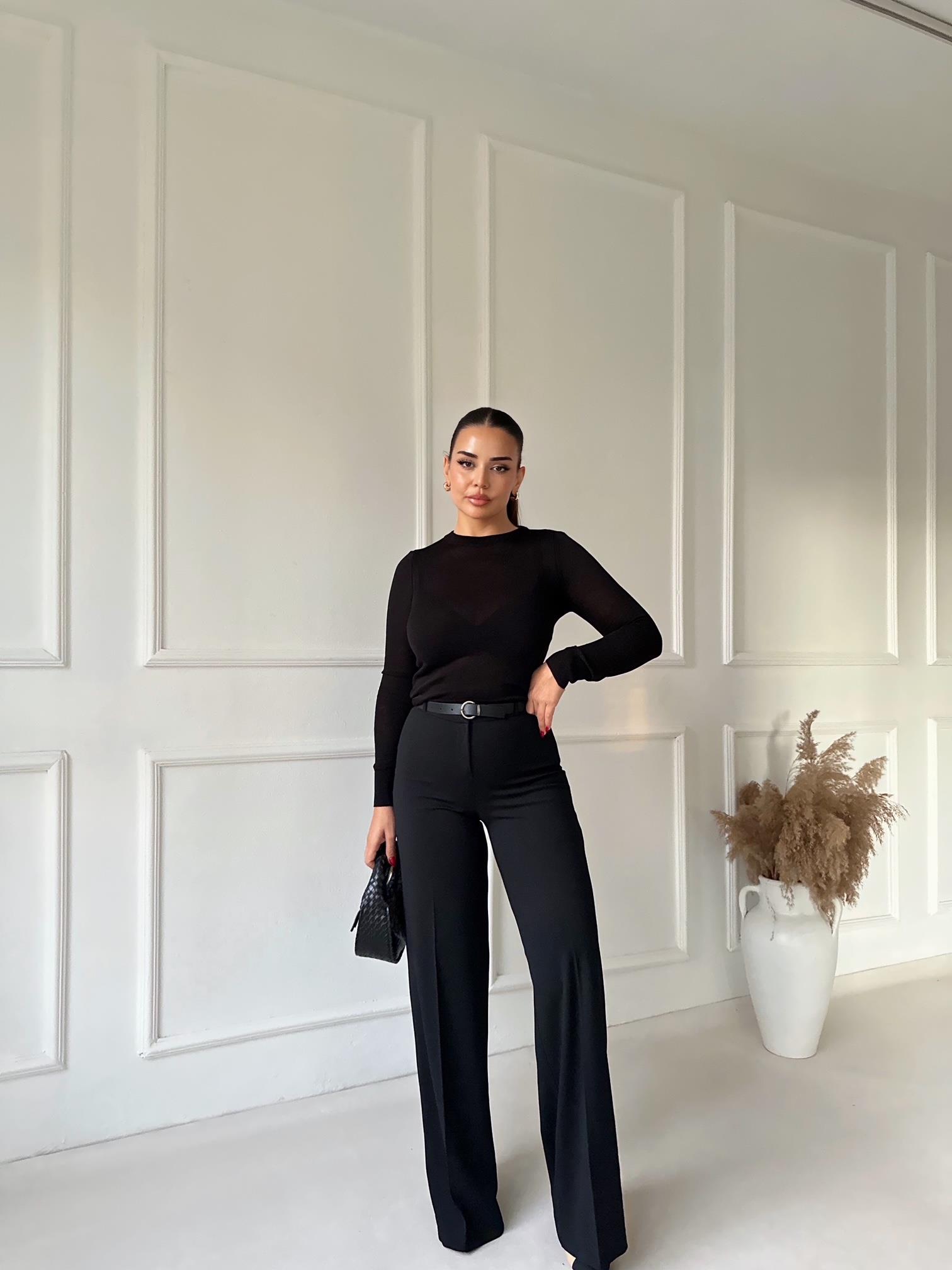 Premium Kalite Kemerli Bol Paça Pantolon 