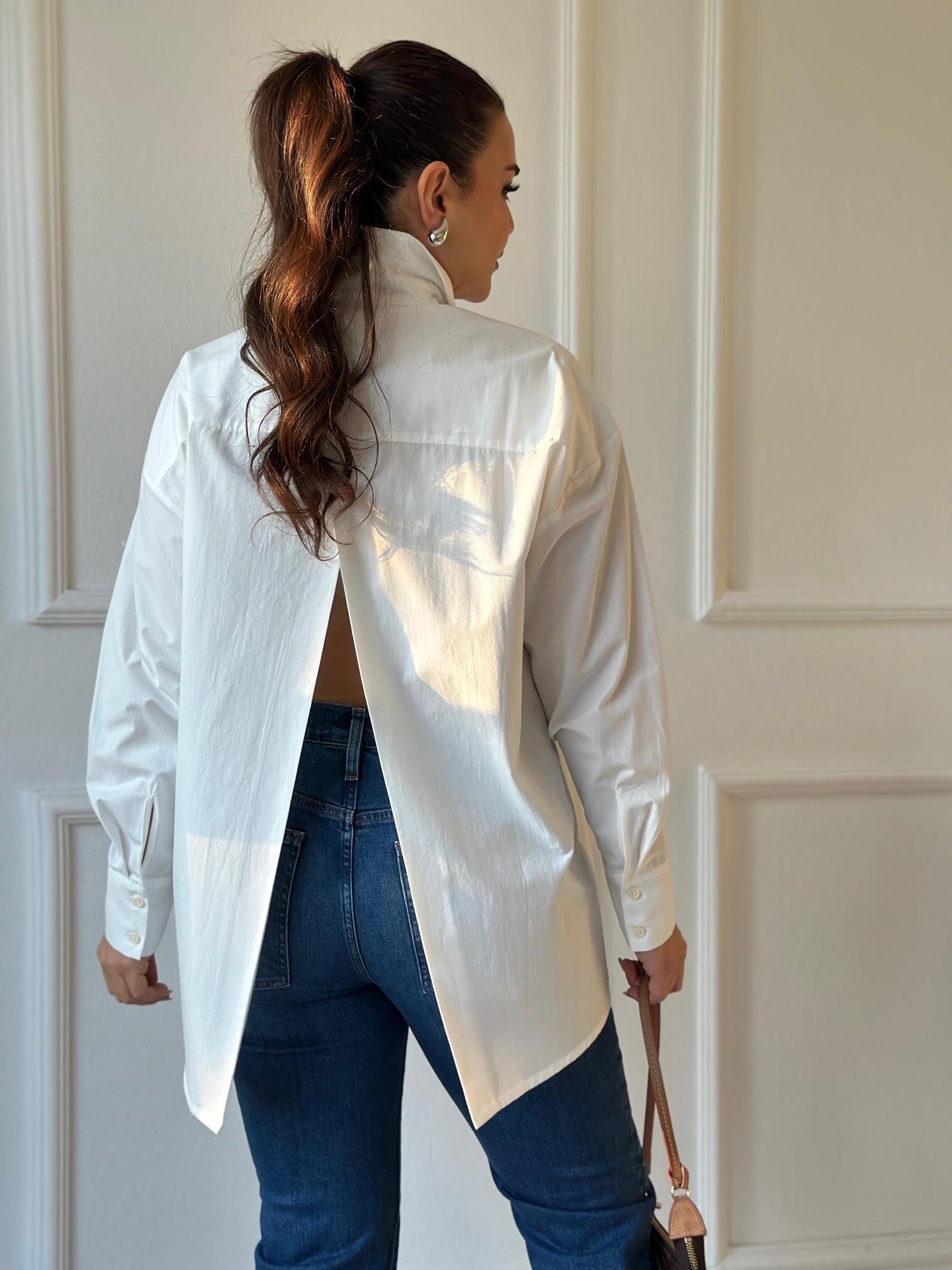 Premium Kalite Orijinal Marka Sırt Detaylı Pamuklu Poplin Gömlek | Nora Butik · 12