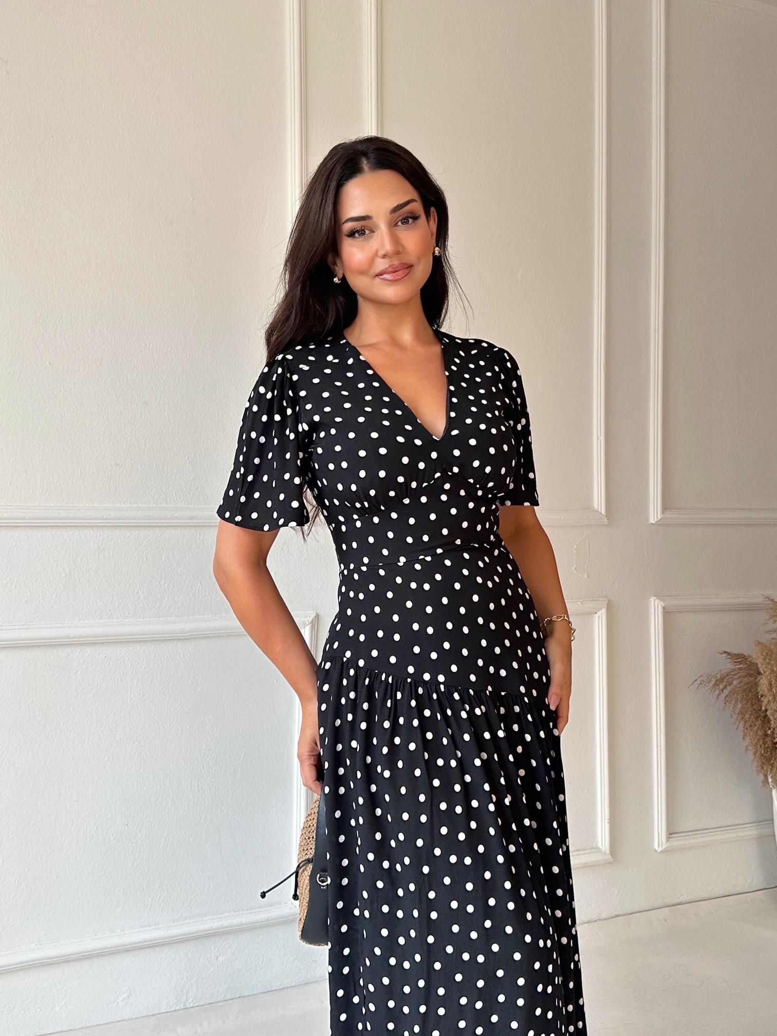 Marka model puantiyeli maksi elbise - Nora Butik · 8