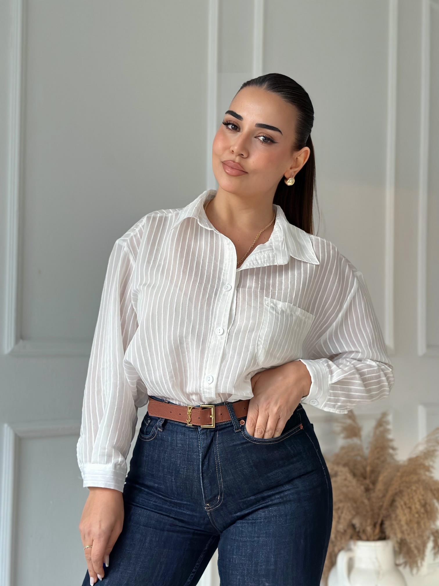 Premium Kalite Soft Line Oversize Gömlek - Ekru · 4