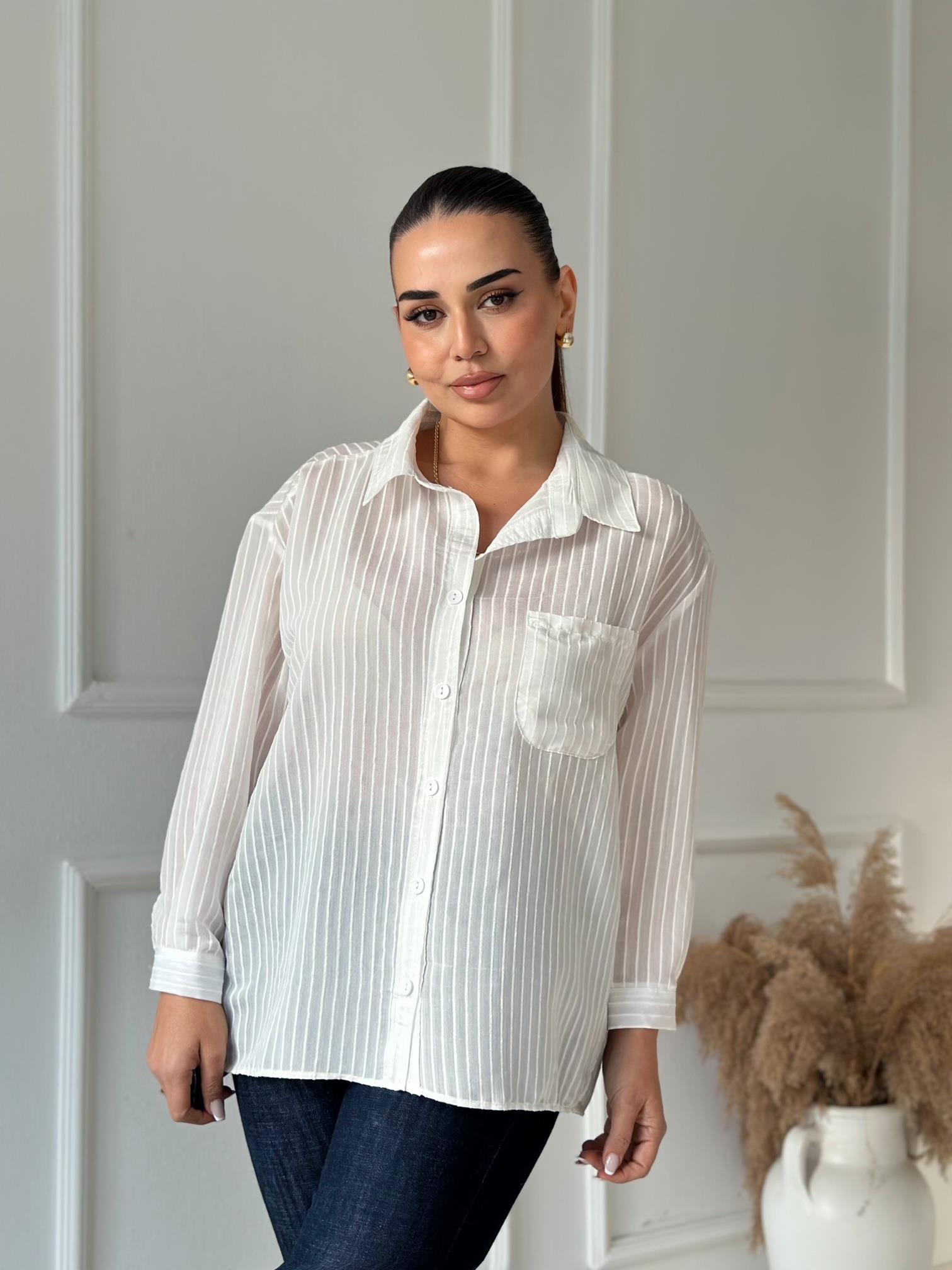 Premium Kalite Soft Line Oversize Gömlek - Ekru · 2