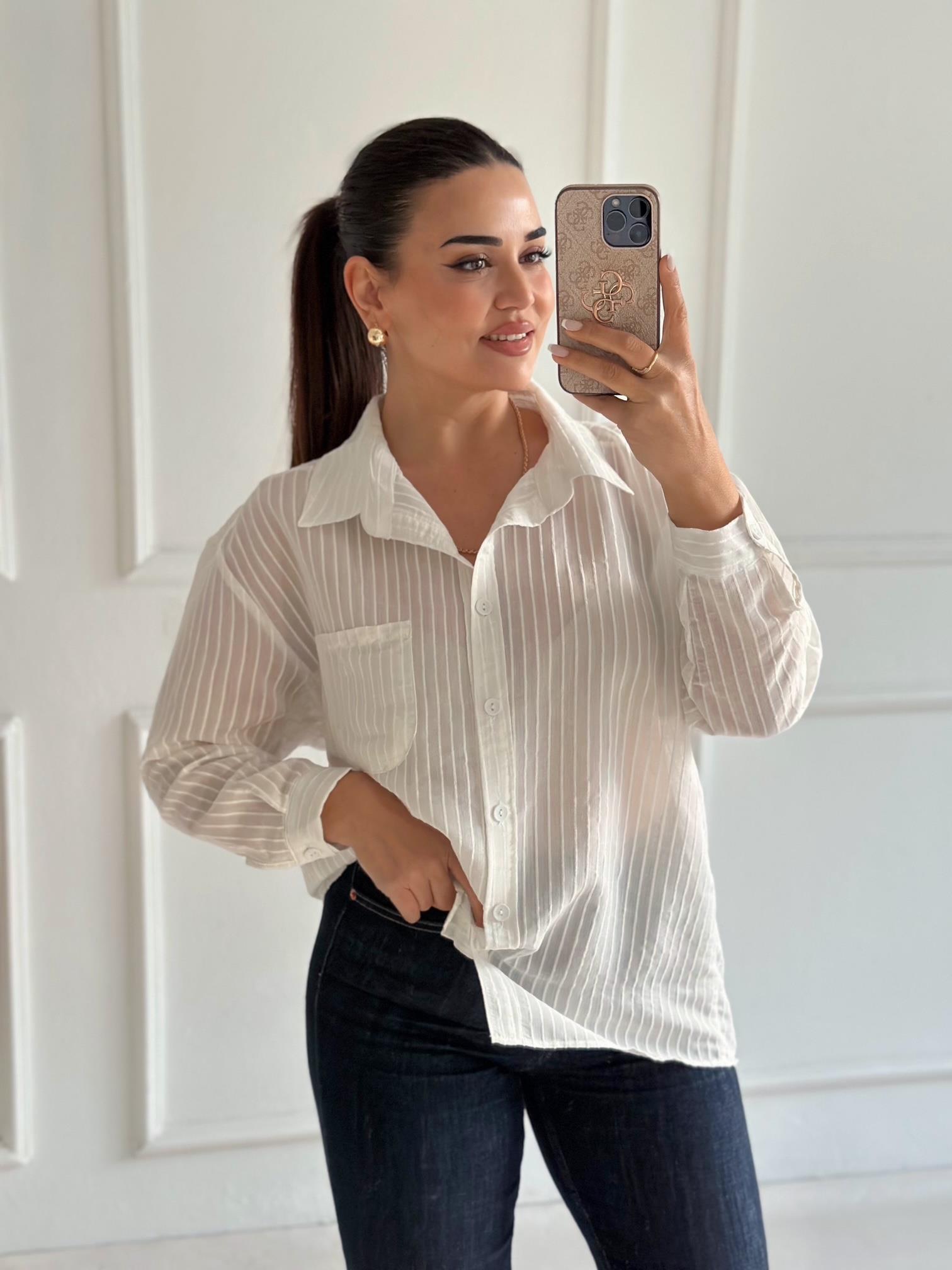 Premium Kalite Soft Line Oversize Gömlek - Ekru · 6