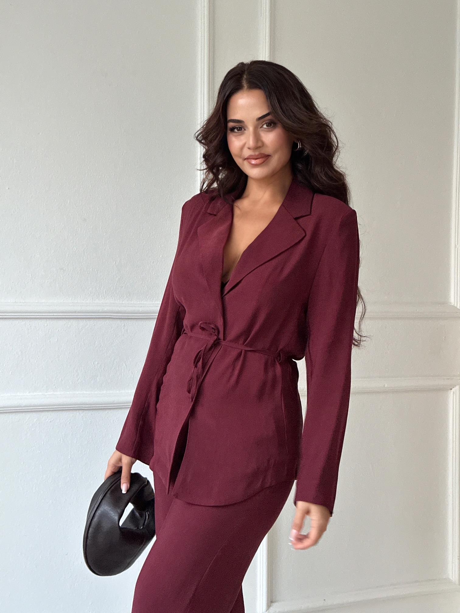 Premium Kalite Tensel Ceket Pantolon Takım - Bordo · 6