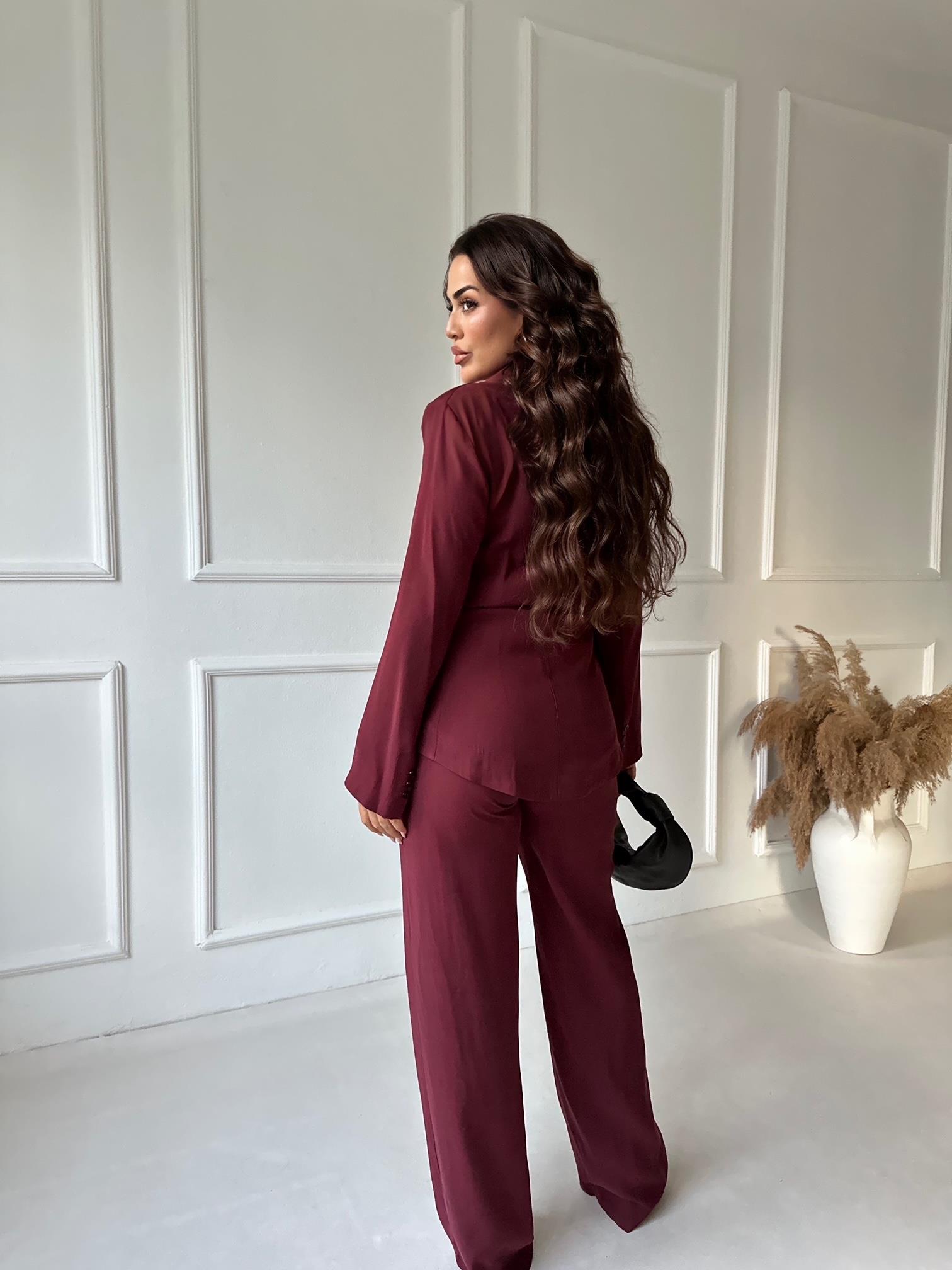 Premium Kalite Tensel Ceket Pantolon Takım - Bordo · 4
