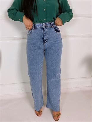 Açık Mavi Yüksek Bel Straight Fit Jean